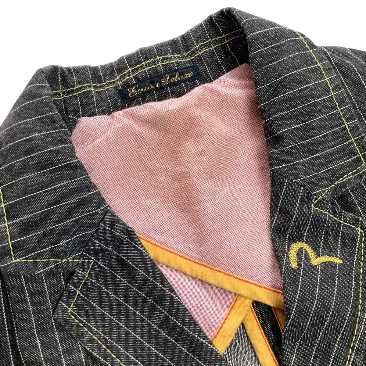 Evisu EVISU DELUXE STRIPED DENIM BLAZER Size US L / EU 52-54 / 3 - 6 Thumbnail