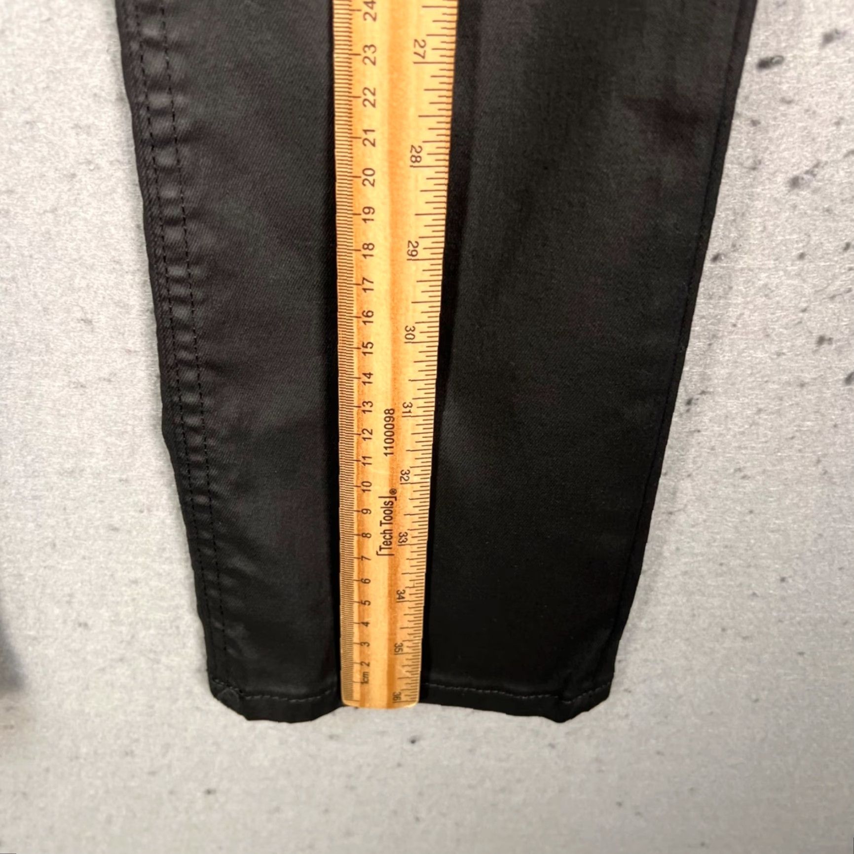 Zara Zara Jeans Slim Black Faux Coated High-Rise Denim 5-Pocket Adult Womens 0 Jeans Fall Winter Spring Summer Size 25" / US 0 / IT 36 - 7 Thumbnail