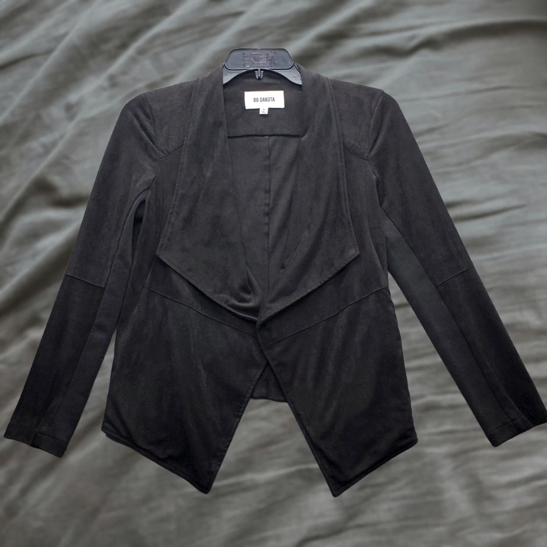 BB Dakota BB Dakota Womens Jacket M Black Open Front Shawl Collar Basic Jacket Casual Outdoor 90s? Size M / US 6-8 / IT 42-44 - 1 Thumbnail