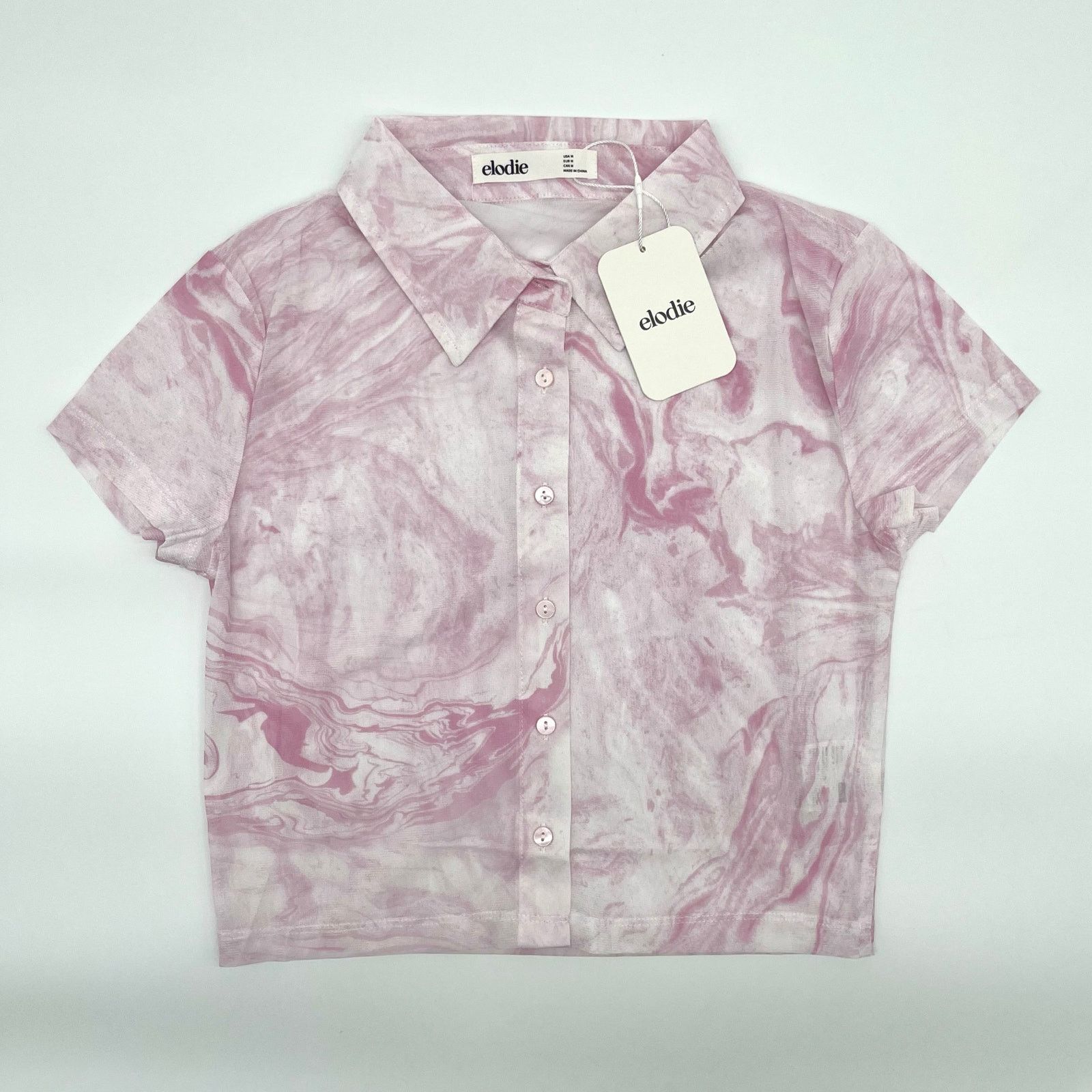 Unknown London ELODIE NWT Pink Mesh Crop Top, Size Medium Size M / US 6-8 / IT 42-44 - 2 Thumbnail