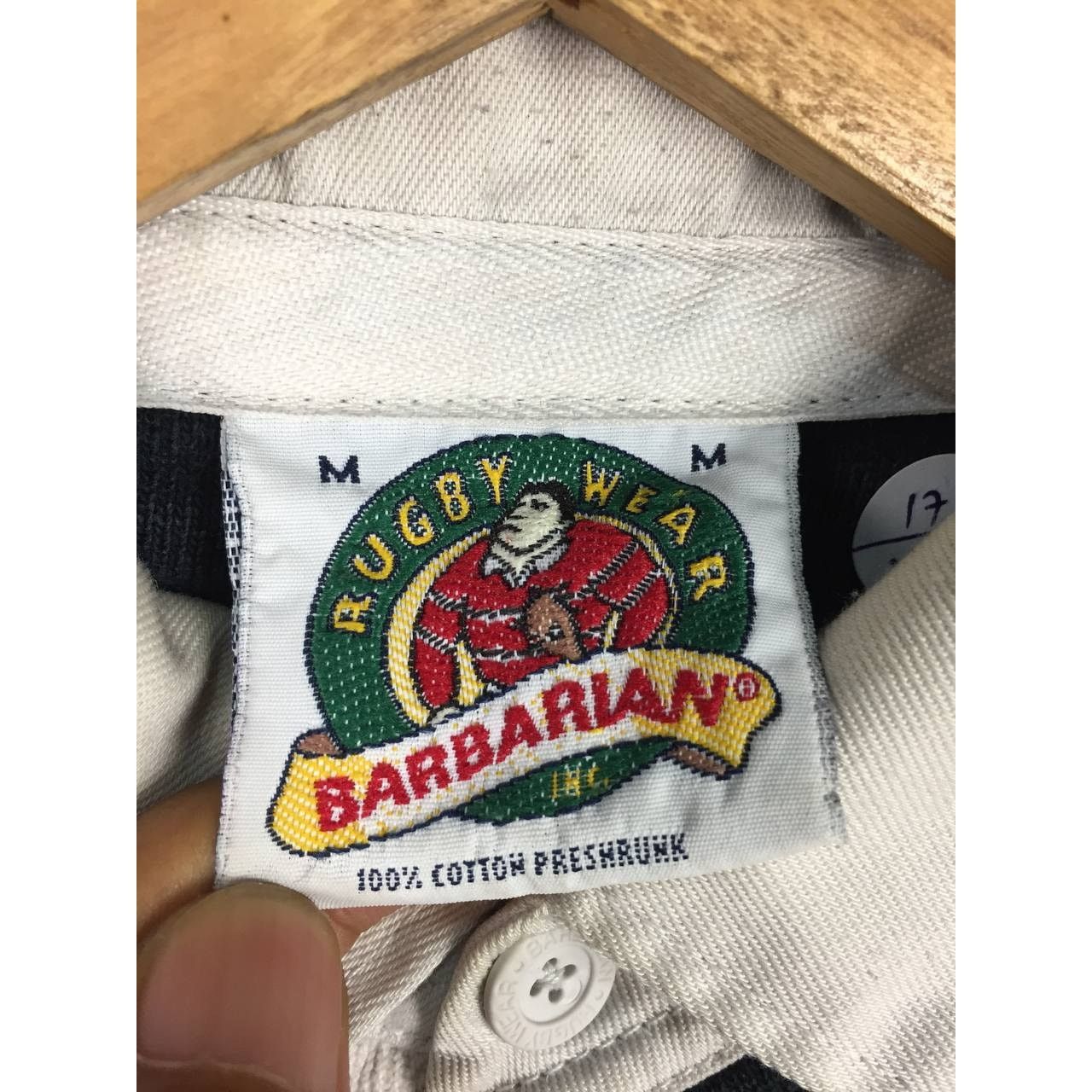 Barbarian × Vintage Vtg 90s Barbarian Rugby Wear Classic Striped Polo Tee Size US S / EU 44-46 / 1 - 7 Thumbnail