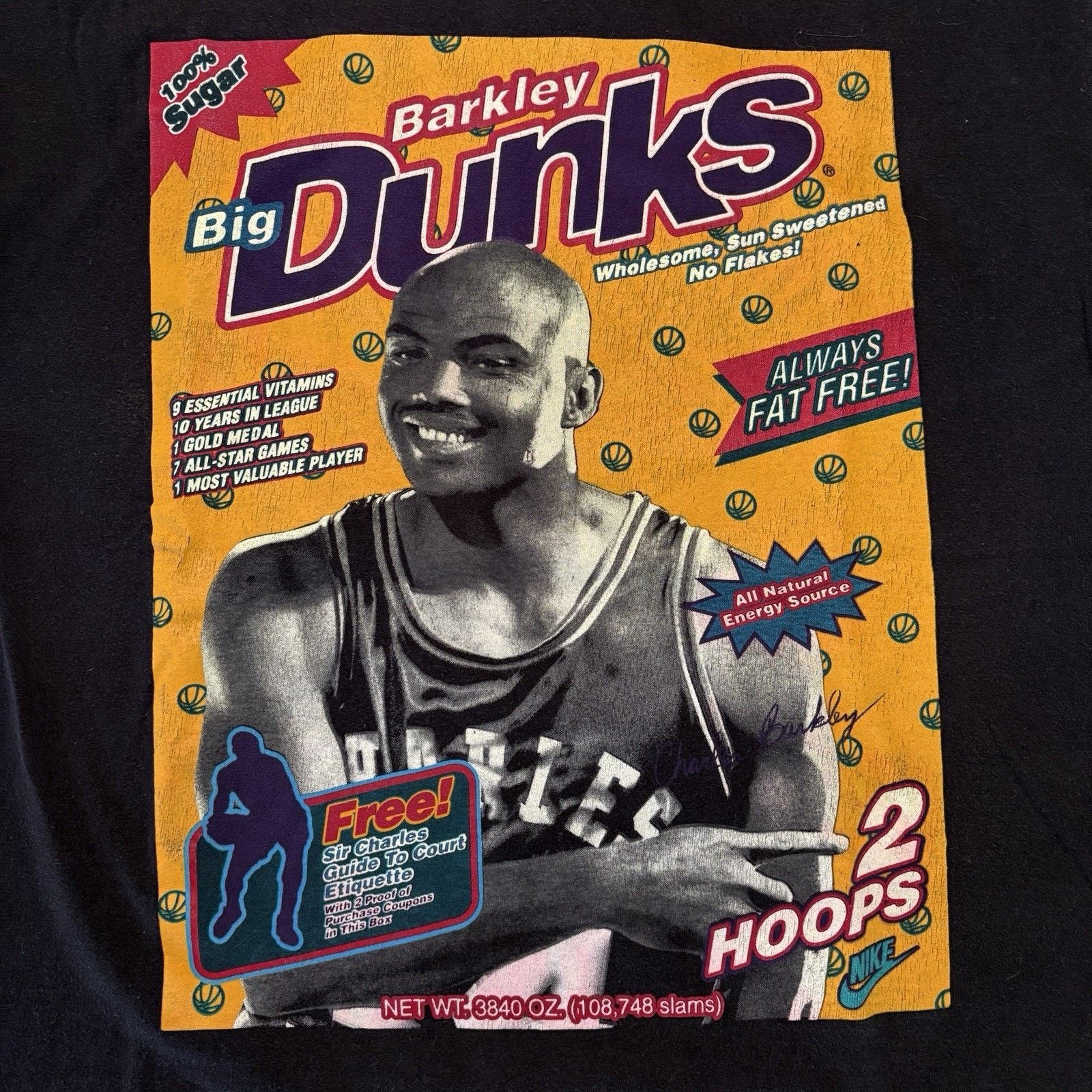 Nike VTG Vintage 80s Nike Charles Barkley Cereal Box Tee Sz L Size US L / EU 52-54 / 3 - 3 Thumbnail