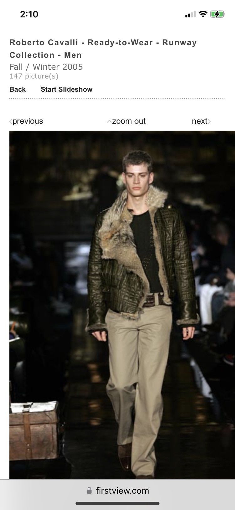 Roberto Cavalli × Vintage ONE OF A KIND RUNWAY 2005 Leather Coyote Fur jacket Size US S / EU 44-46 / 1 - 2 Thumbnail