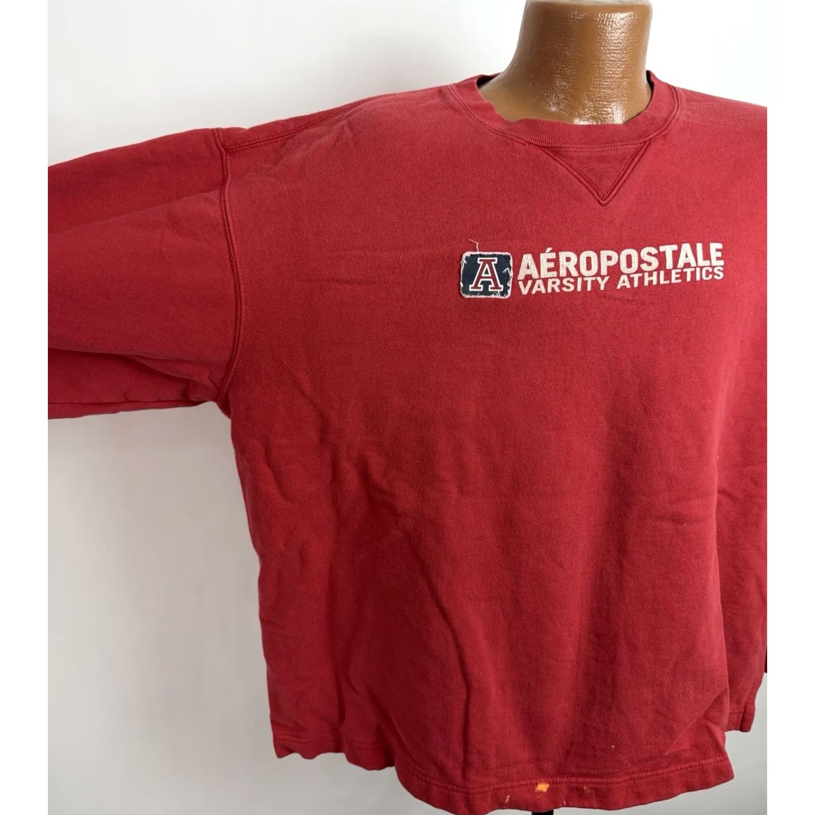 Aeropostale VINTAGE Aeropostale Sweatshirt Mens XL Red 90s Logo Applique Boxy Fit Distressed Sweatshirt Regular Men XL Red 90s Grunge Retro Skater Size US XL / EU 56 / 4 - 4 Thumbnail