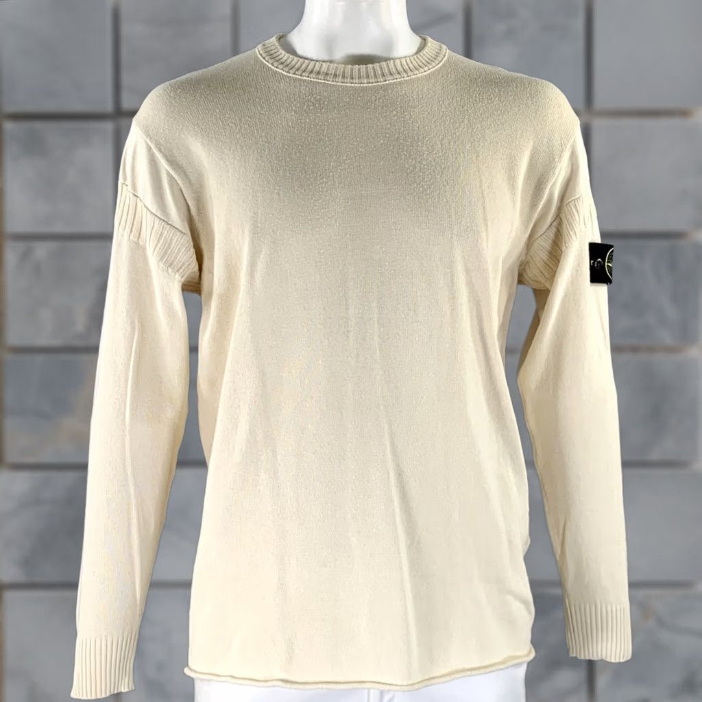 Stone Island STONE ISLAND Pullover Knitted Cotton Ribbed Cream Size XL Size US XL / EU 56 / 4 - 1 Thumbnail