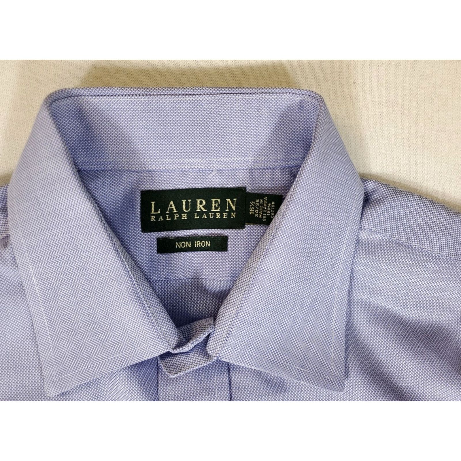 Ralph Lauren Lauren Ralph Lauren Blue Button-Down Long Sleeve Dress Shirt Mens 16.5 34/35 Blue Mens Size 46R - 4 Thumbnail
