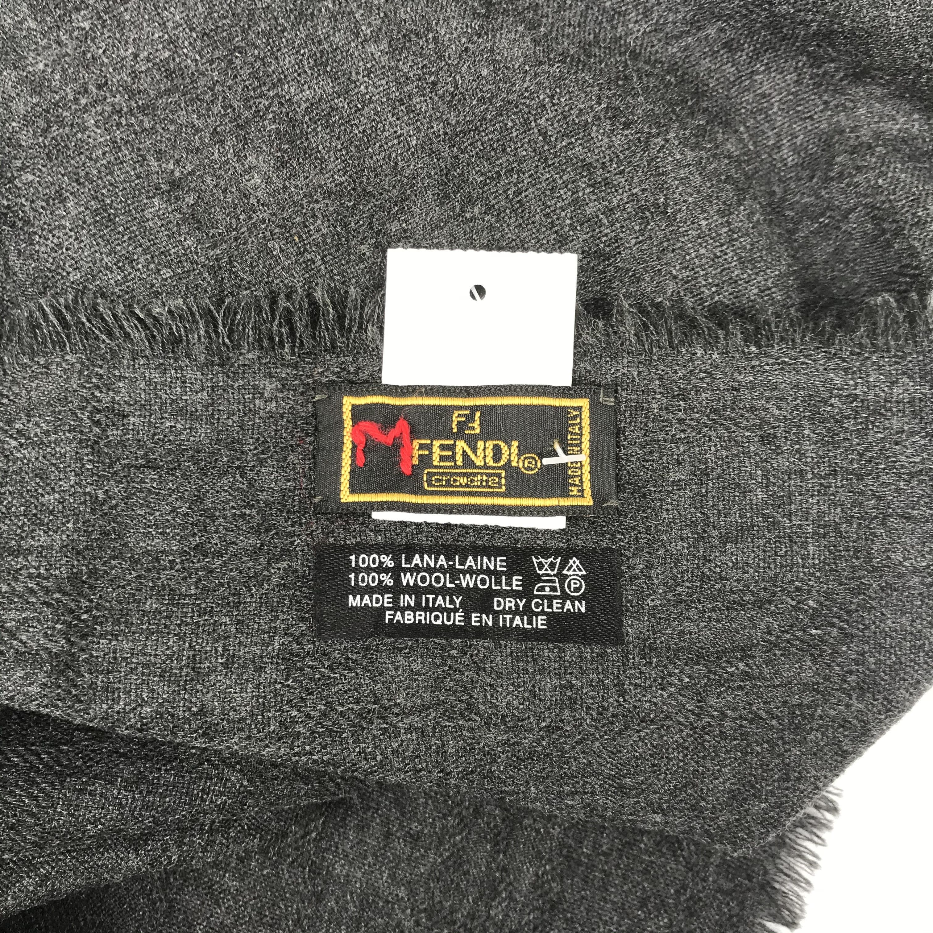 Vintage Fendi Scarf Muffler FF Roma Monogram Wool Scarves
