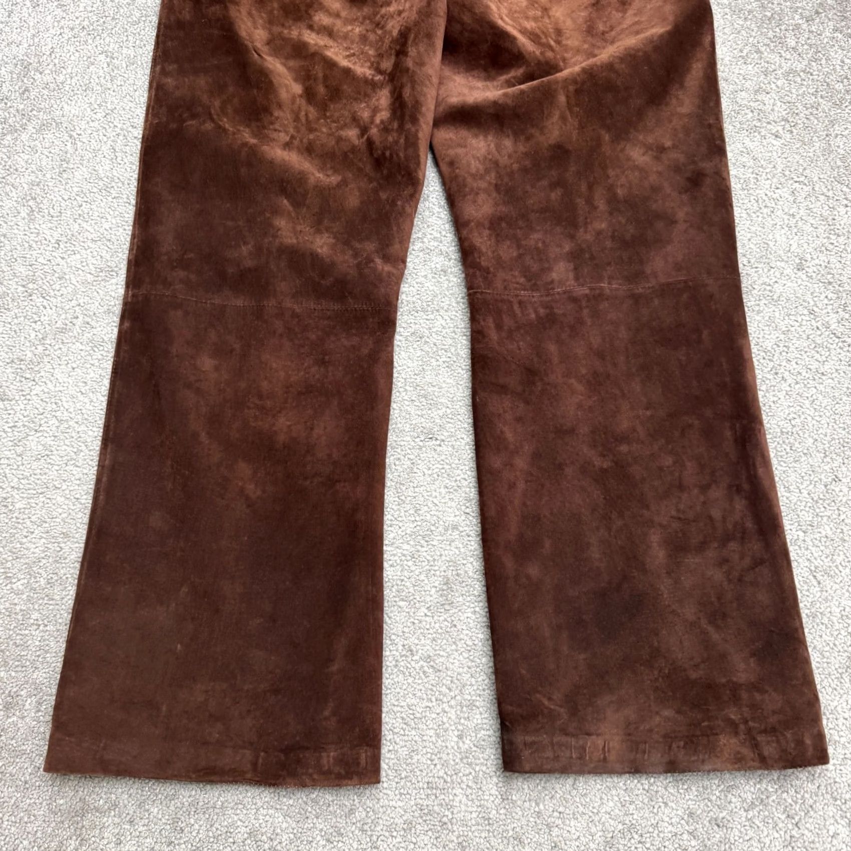 Pendleton VINTAGE Pendleton Suede Leather Pants Womens 12 Brown High Rise Straight Leg Chino 90s Retro Casual Workwear Womens Size 34" / US 12 / IT 48 - 4 Thumbnail