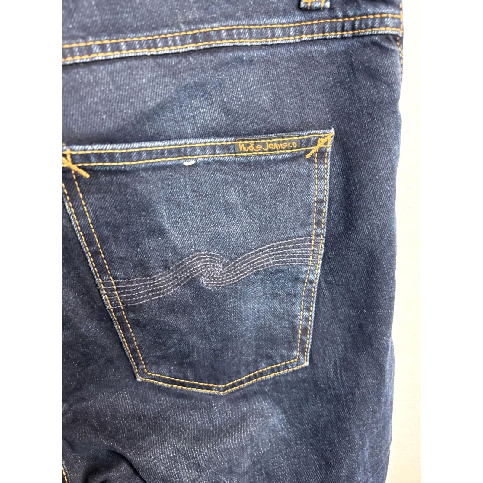 Nudie Jeans Nudie Jeans Co Jeans Mens 32x34 Denim Slim Fit Tapered Leg Dark Wash Faded Jeans Size US 32 / EU 48 - 2 Thumbnail