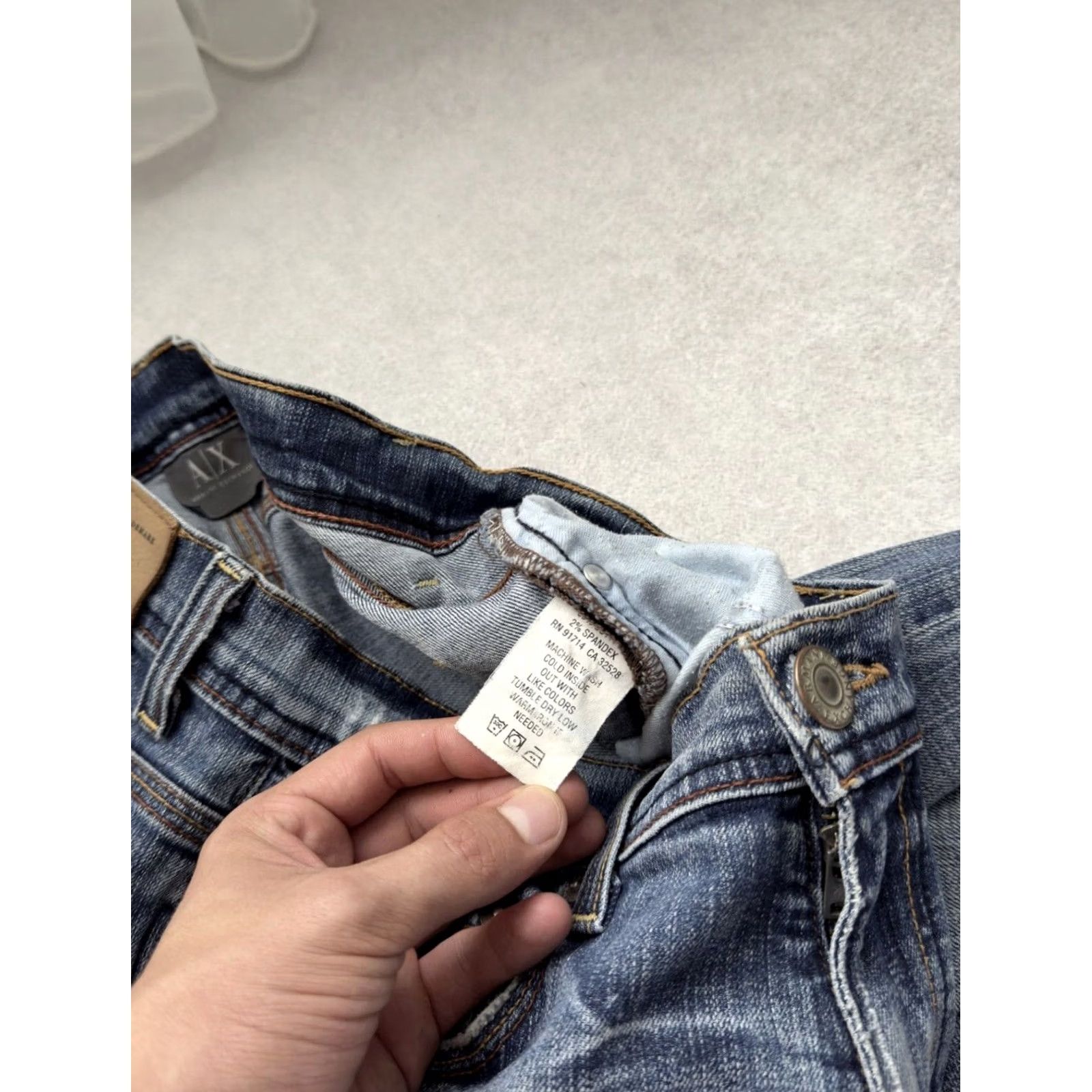 Armani Exchange Armani Exchange Jeans Distressed 90s Vintage Denim Men 30x32 Blue Regular Straight Pants Shirt? Size US 30 / EU 46 - 8 Thumbnail