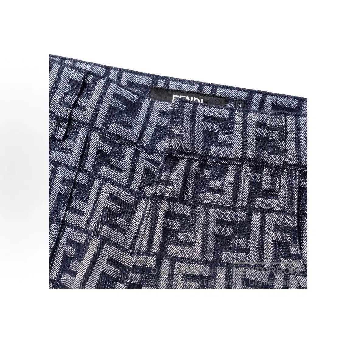 Fendi FENDI SS23 FF Print Mid-Rise Denim Shorts. Size US 31 - 3 Thumbnail