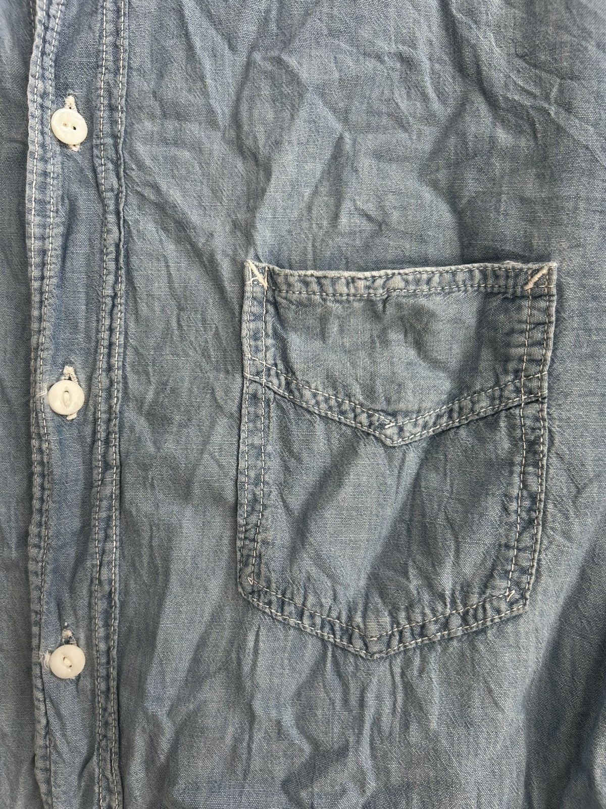 Post Overalls Vintage Post O'all 🇺🇸 Made Distressed Wash Denim Shirt Jacket Size US L / EU 52-54 / 3 - 4 Thumbnail