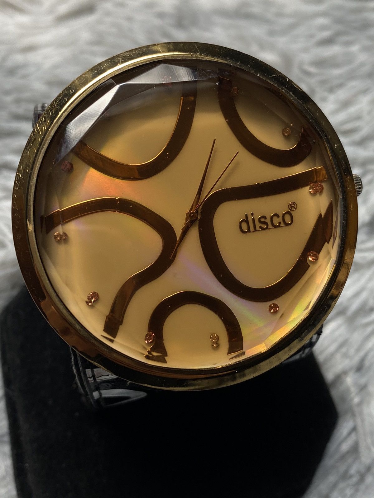 Japanese Brand × Jewelry × Vintage Golden Disco Design Watch with Unique Strap | Japanese Brand Size ONE SIZE - 6 Thumbnail
