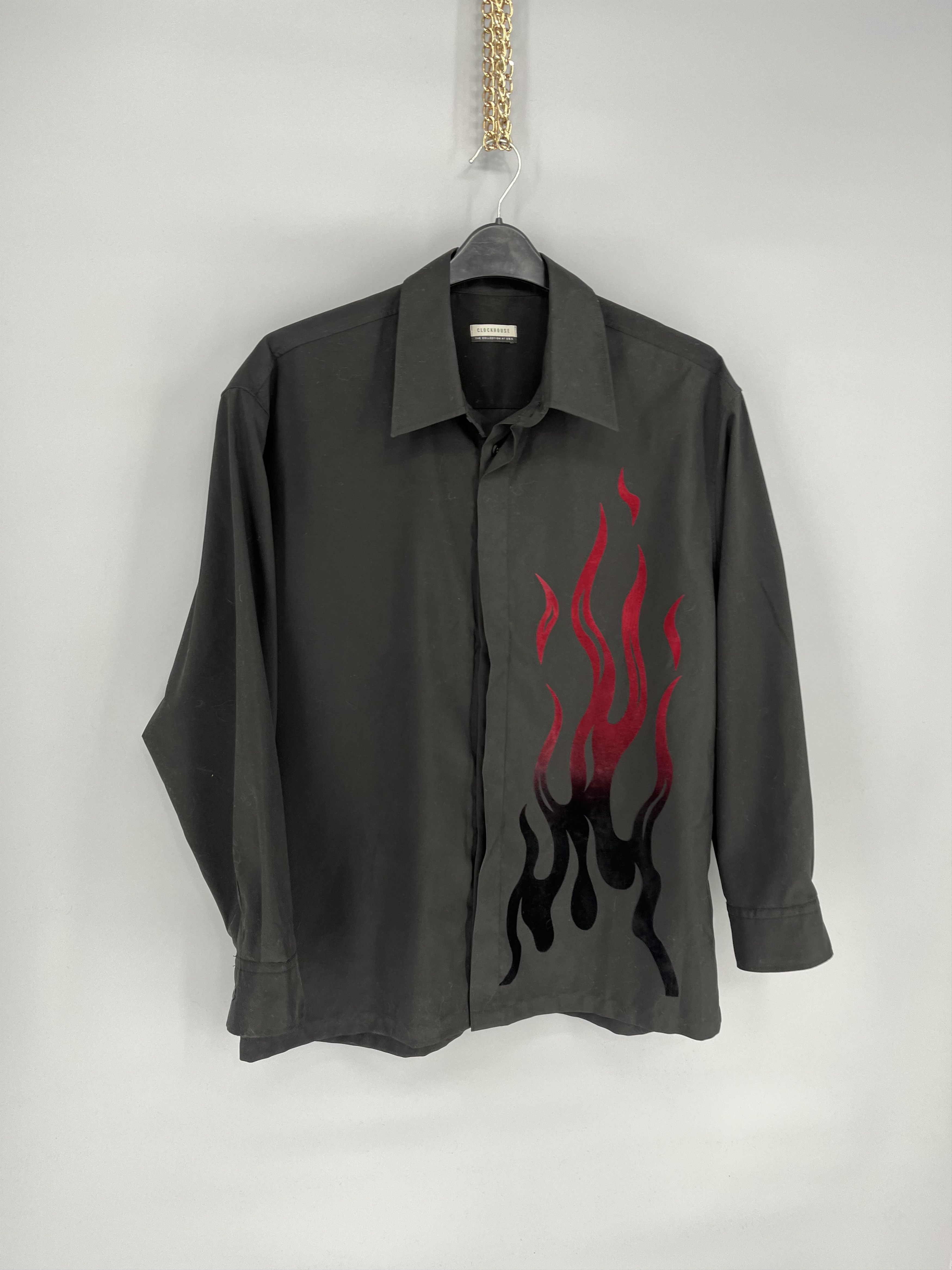 Japanese Brand Vintage Hawaiian Red Flames Crazy Japanese Shirt Guy Fieri Size US XL / EU 56 / 4 - 2 Thumbnail