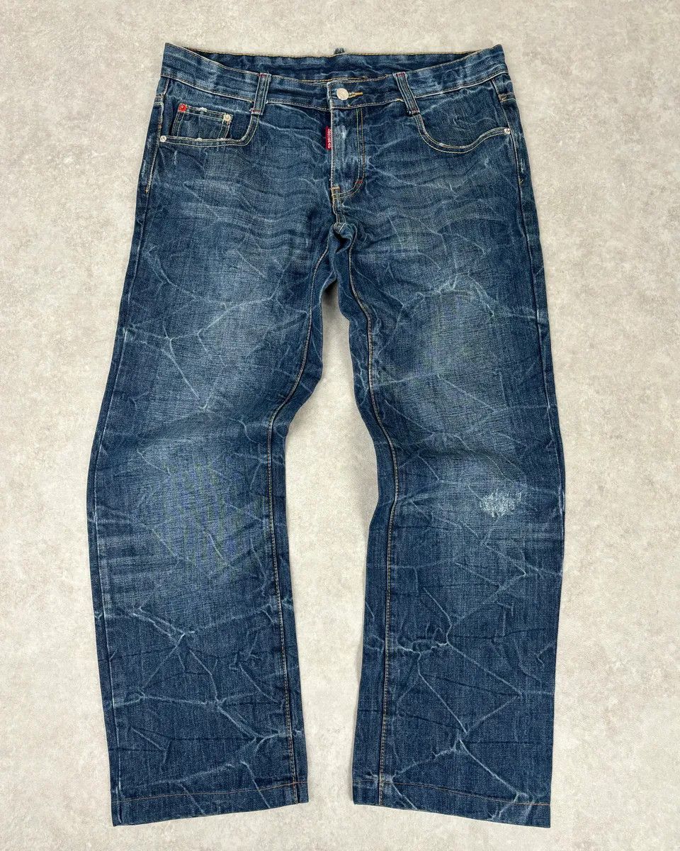 2000s Dsquared2 Navy Brut Denim Jeans
