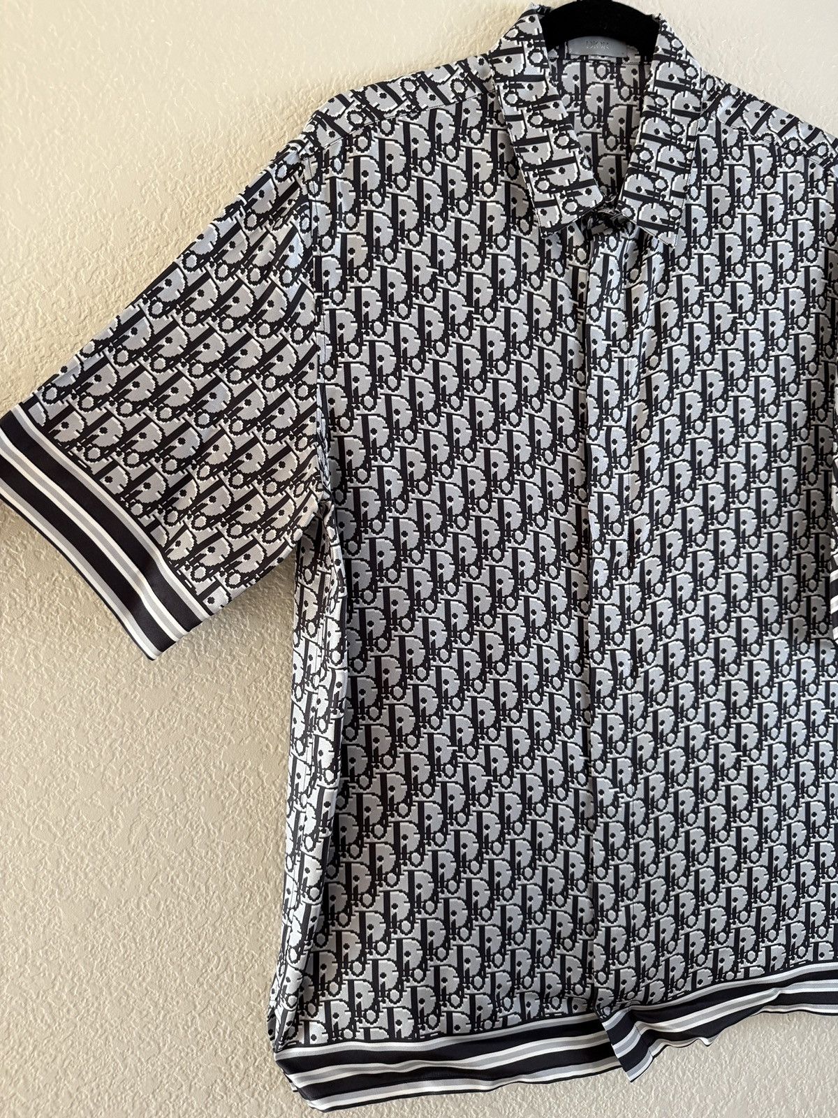 Dior Dior Oblique Pattern Silk Short Sleeve Button Up Shirt 40 Size US M / EU 48-50 / 2 - 3 Thumbnail