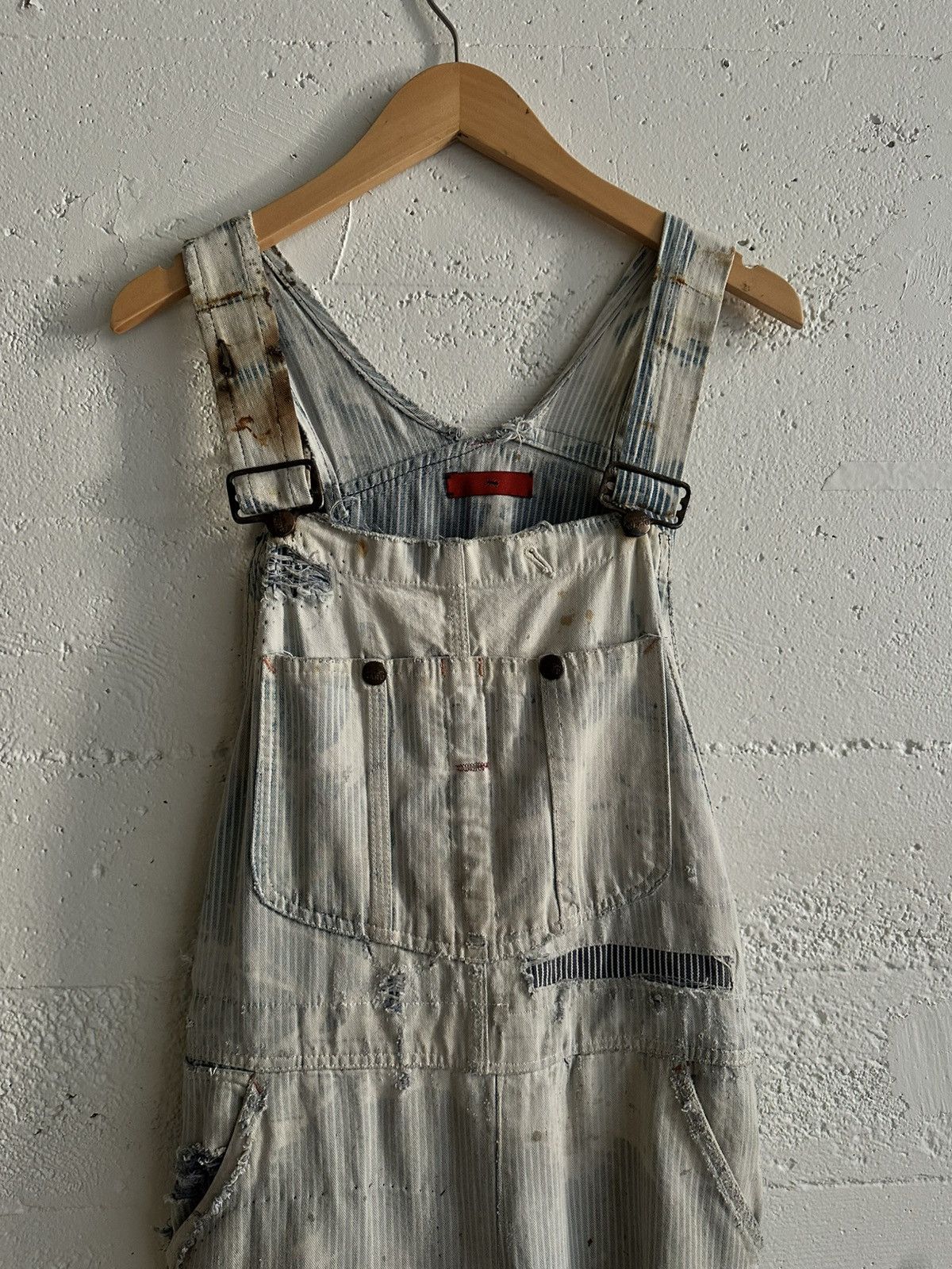 Original Montgomery × Vintage True Vintage Overalls 1940’s~50’s Thrashed and Patched Size US 29 - 4 Thumbnail