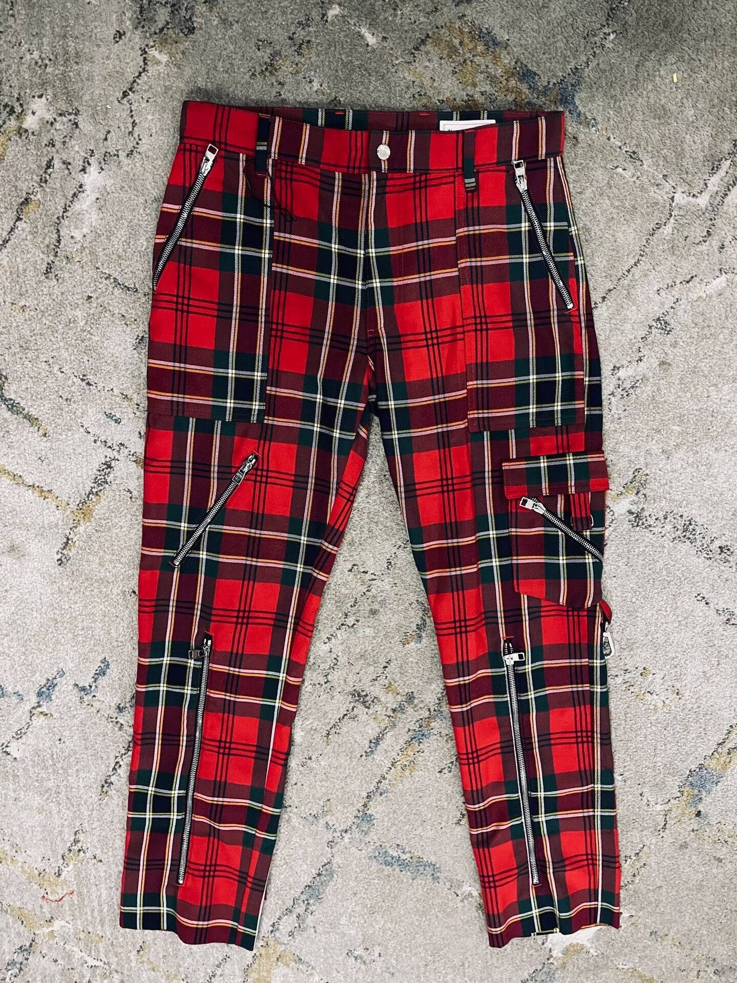 Alexander McQueen Alexander McQueen Plaid Multi-Zip Trousers Size US 30 / EU 46 - 1 Thumbnail