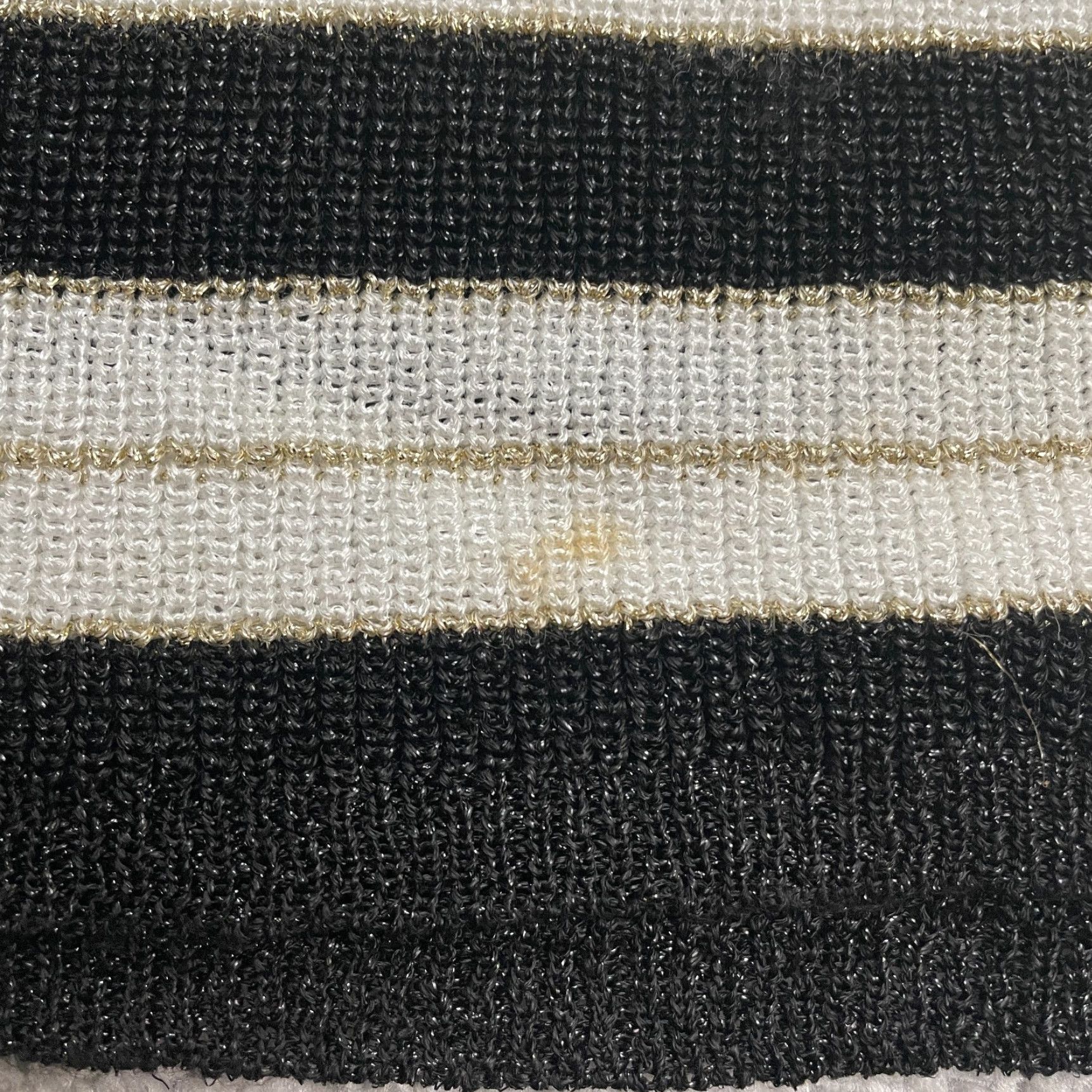 Vintage Tesori Shiny Sweater Womens XS Black White Gold Striped Crew Neck Half Sleeve Size XS / US 0-2 / IT 36-38 - 5 Thumbnail