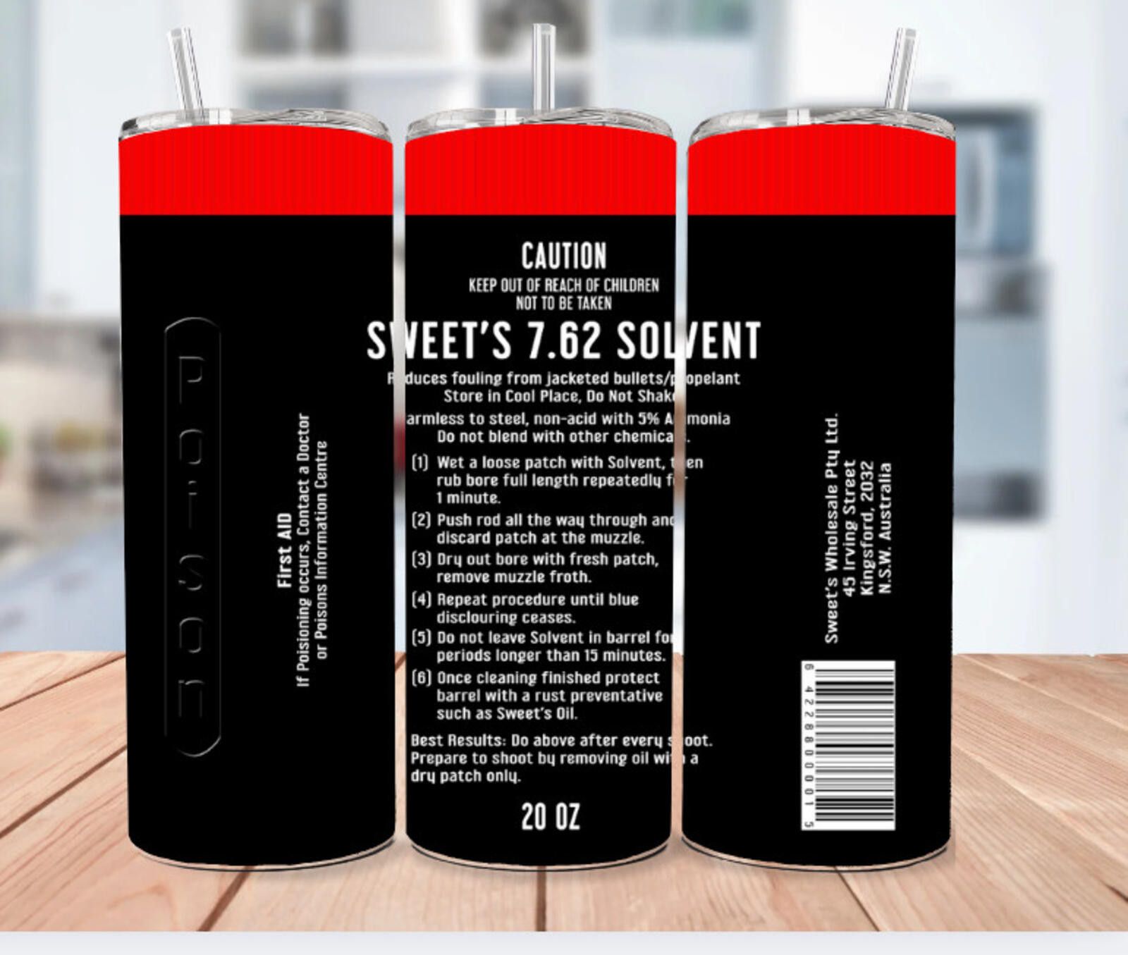 The Unbranded Brand Caution Solvent Stainless Steel Tumbler - 20 Oz Size ONE SIZE - 1 Thumbnail