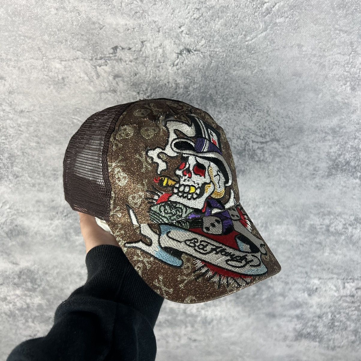 Ed Hardy Ed Hardy Christian Audigier Skull Vintage Cap Y2K Size ONE SIZE - 1 Thumbnail