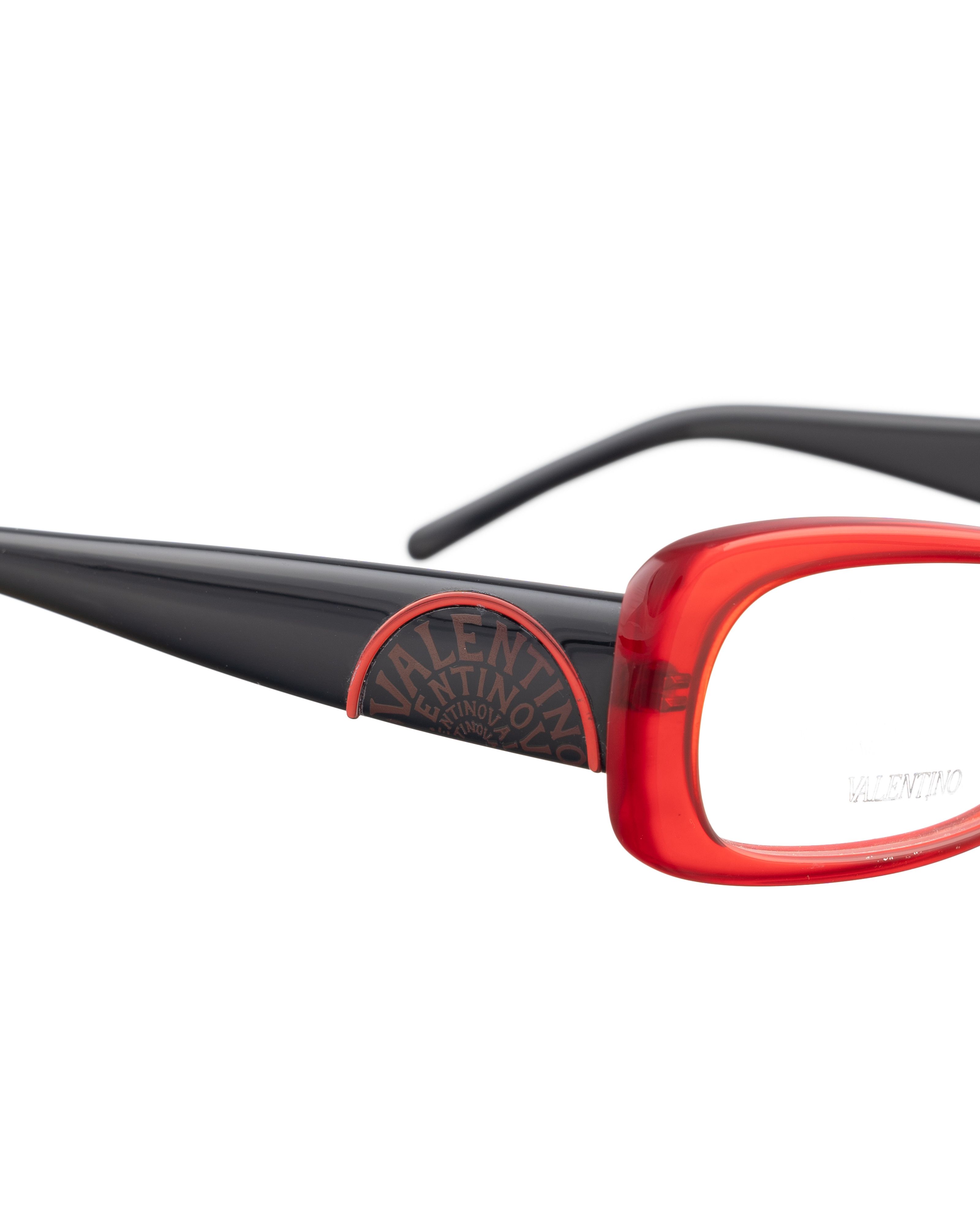 Valentino Valentino 00s Red & Black Cat Eye Glasses Size ONE SIZE - 3 Thumbnail