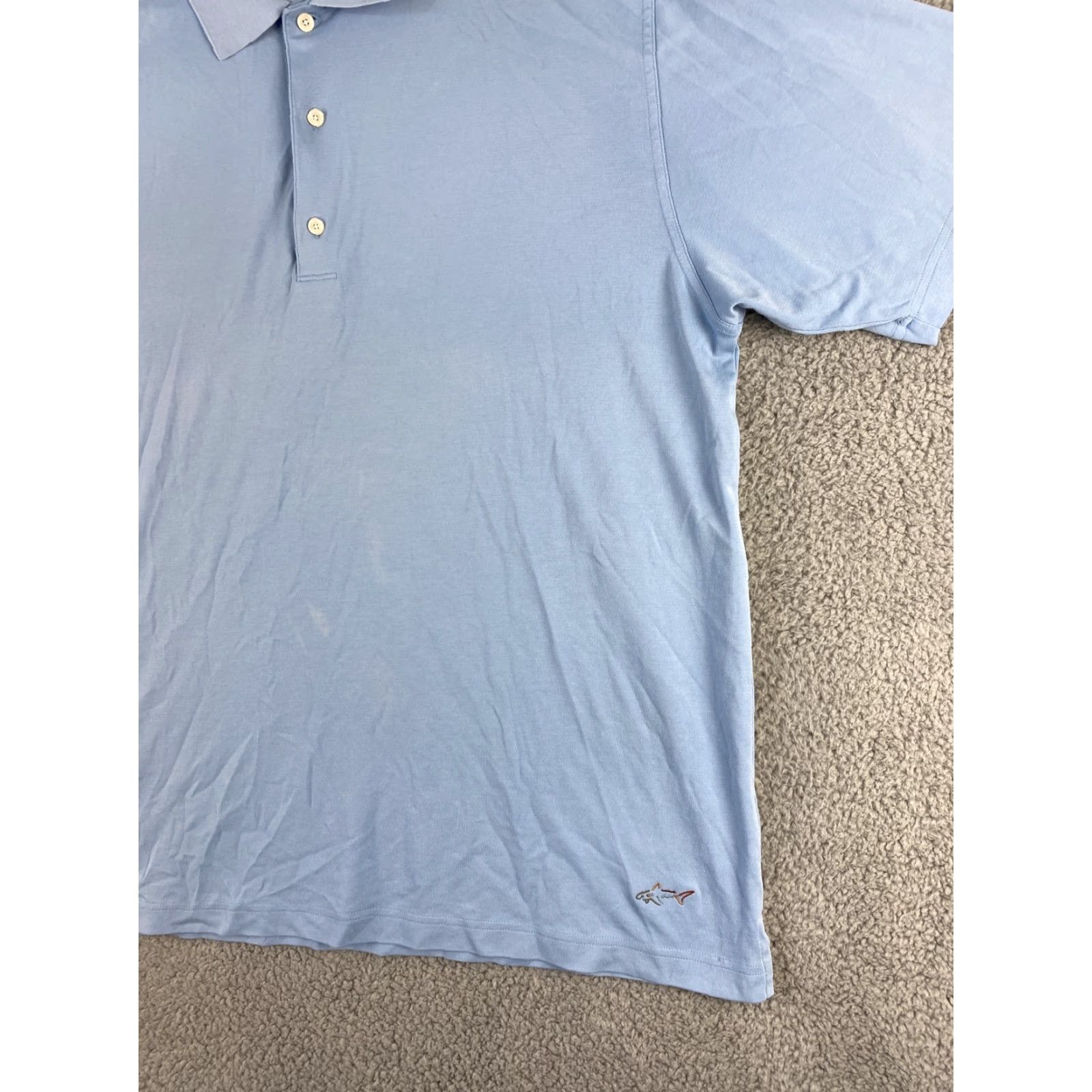 Vintage Men's Greg Norman Polo Shirt 3 Button Play Dry Cooling Fabric Blue 37-14 Men's Size US XXL / EU 58 / 5 - 2 Thumbnail