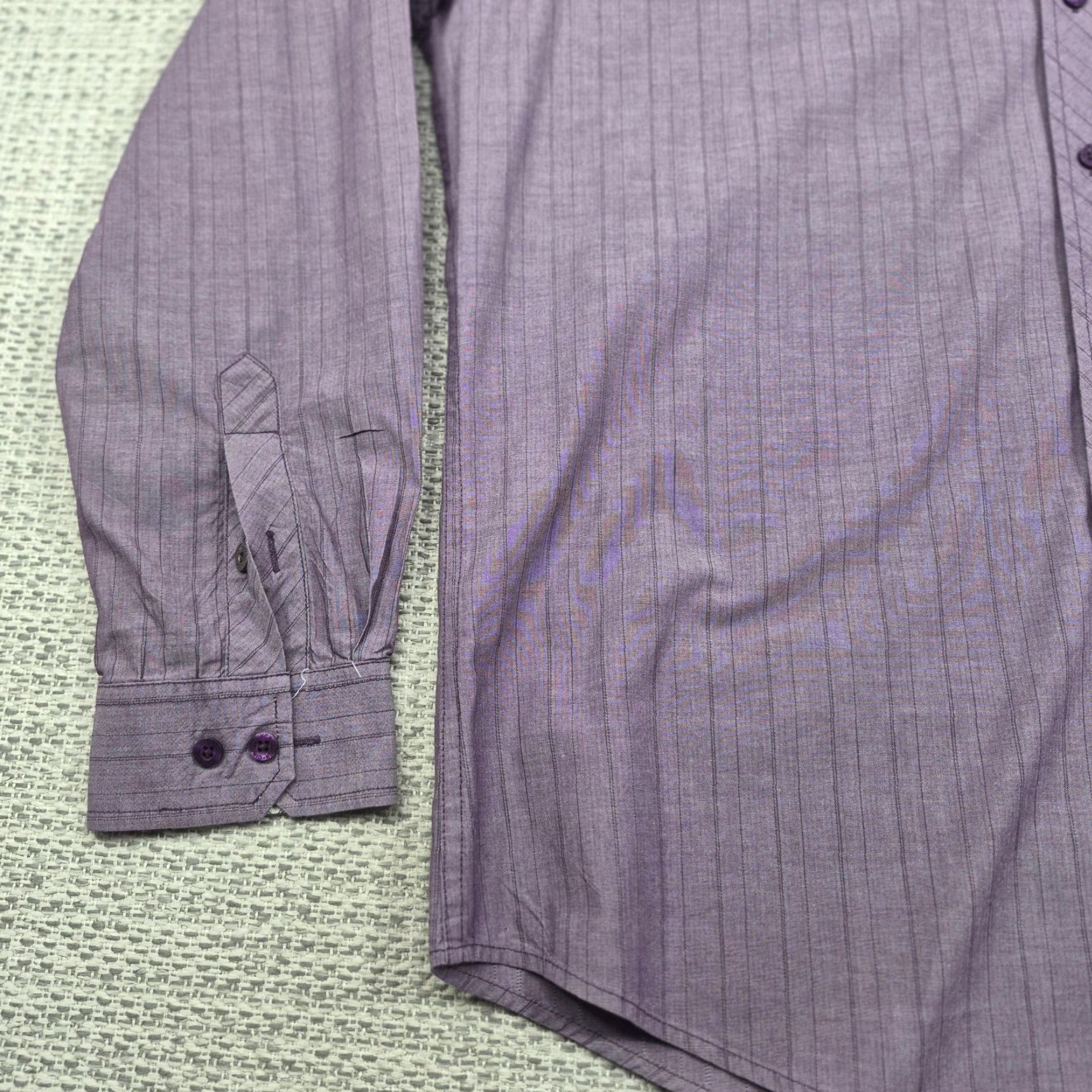 Vintage Cinch Button Up Shirt Mens XL Purple Striped Modern Fit Long Sleeve Western Size US XL / EU 56 / 4 - 3 Thumbnail