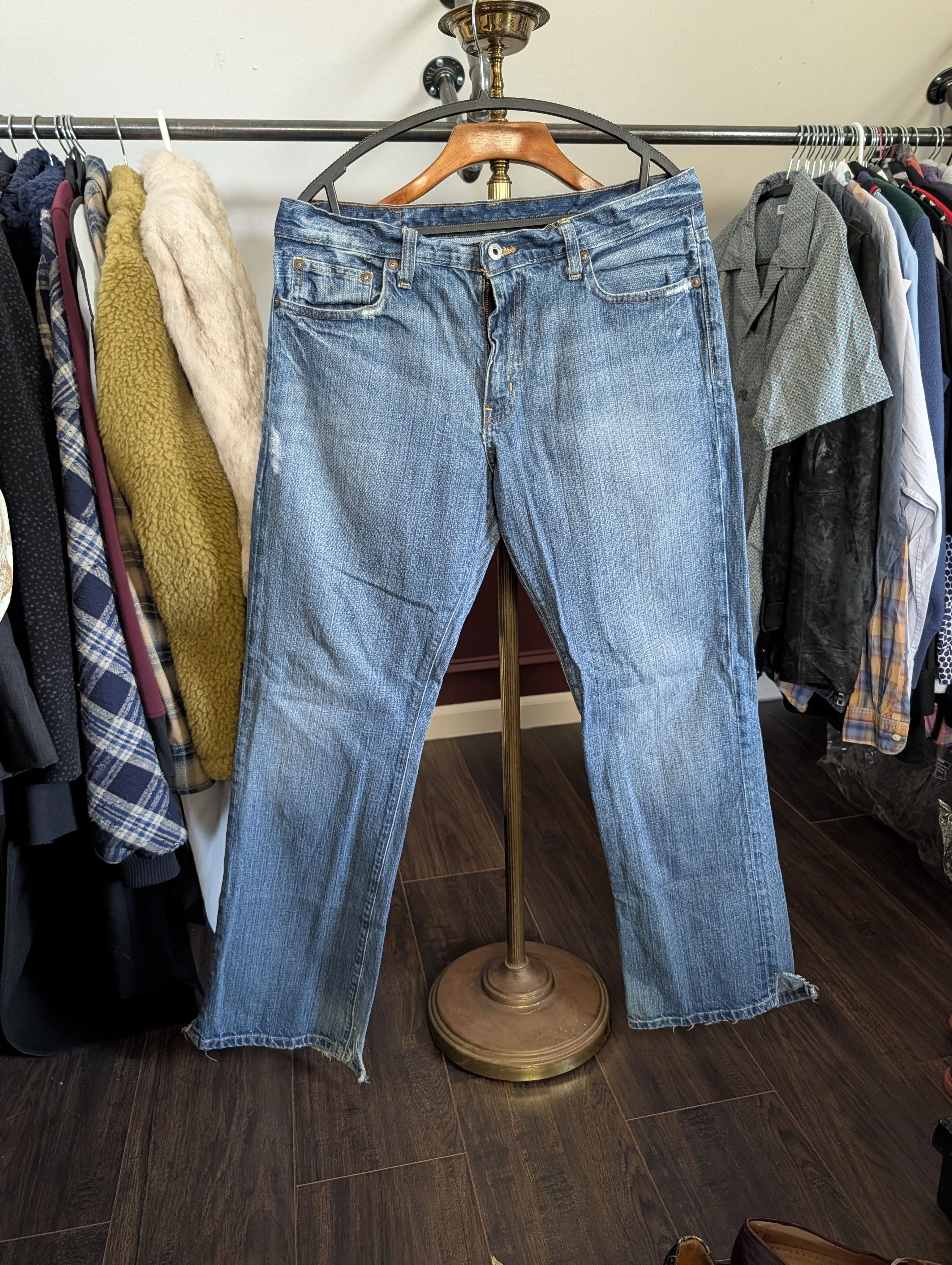 Polo Ralph Lauren Vintage Morrison distressed straight blue denim jeans Size US 32 / EU 48 - 1 Thumbnail