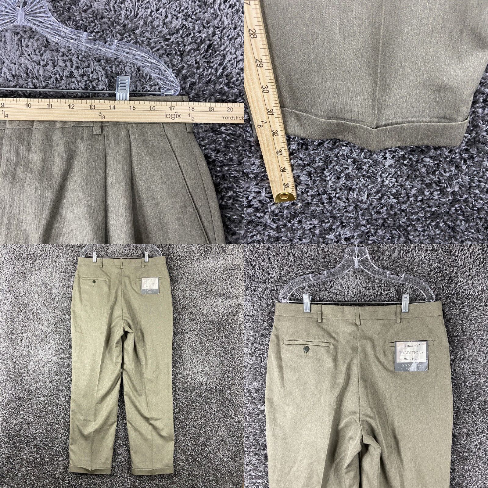 Savane VINTAGE Savane Men's Dress Pants Beige Regular Fit 36x32 Dress Attire Size US 36 / EU 52 - 8 Thumbnail