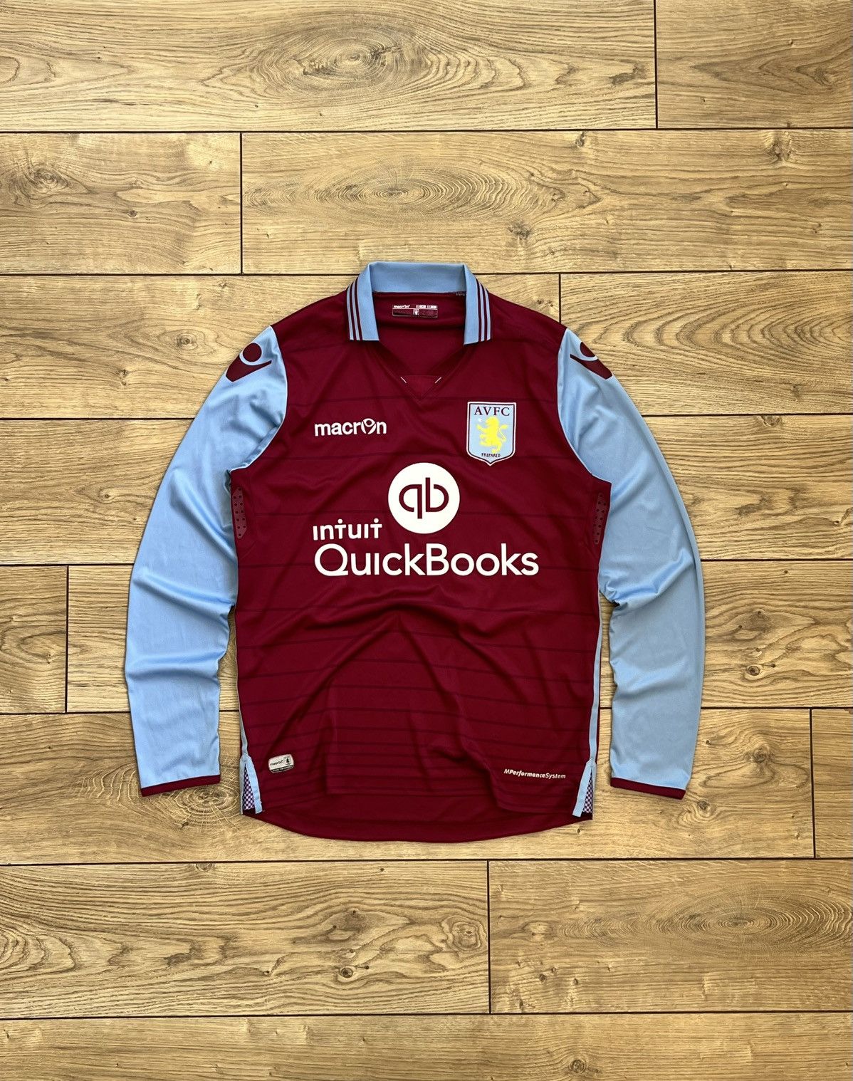 Macron Aston Villa 2014-2015 Home SET Soccer Long Sleeve Jersey Size US M / EU 48-50 / 2 - 11 Thumbnail