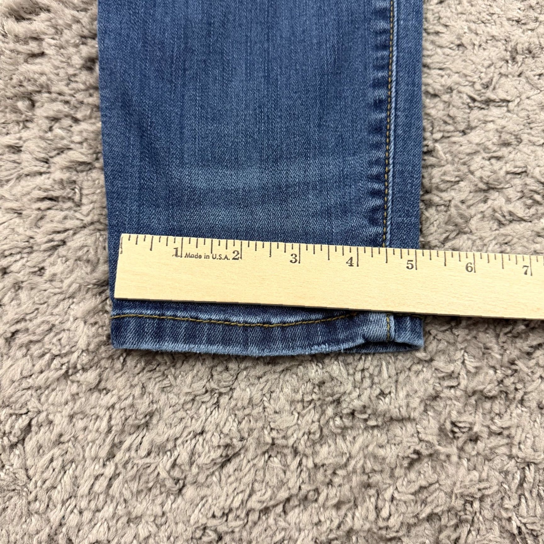 Denime Judy Blue Jeans Womens 28 Relaxed Mid Rise Distressed Stretch Denim Straight Jeans Blue 26x26 Mens? Womens? Size 26" / US 2 / IT 38 - 7 Thumbnail
