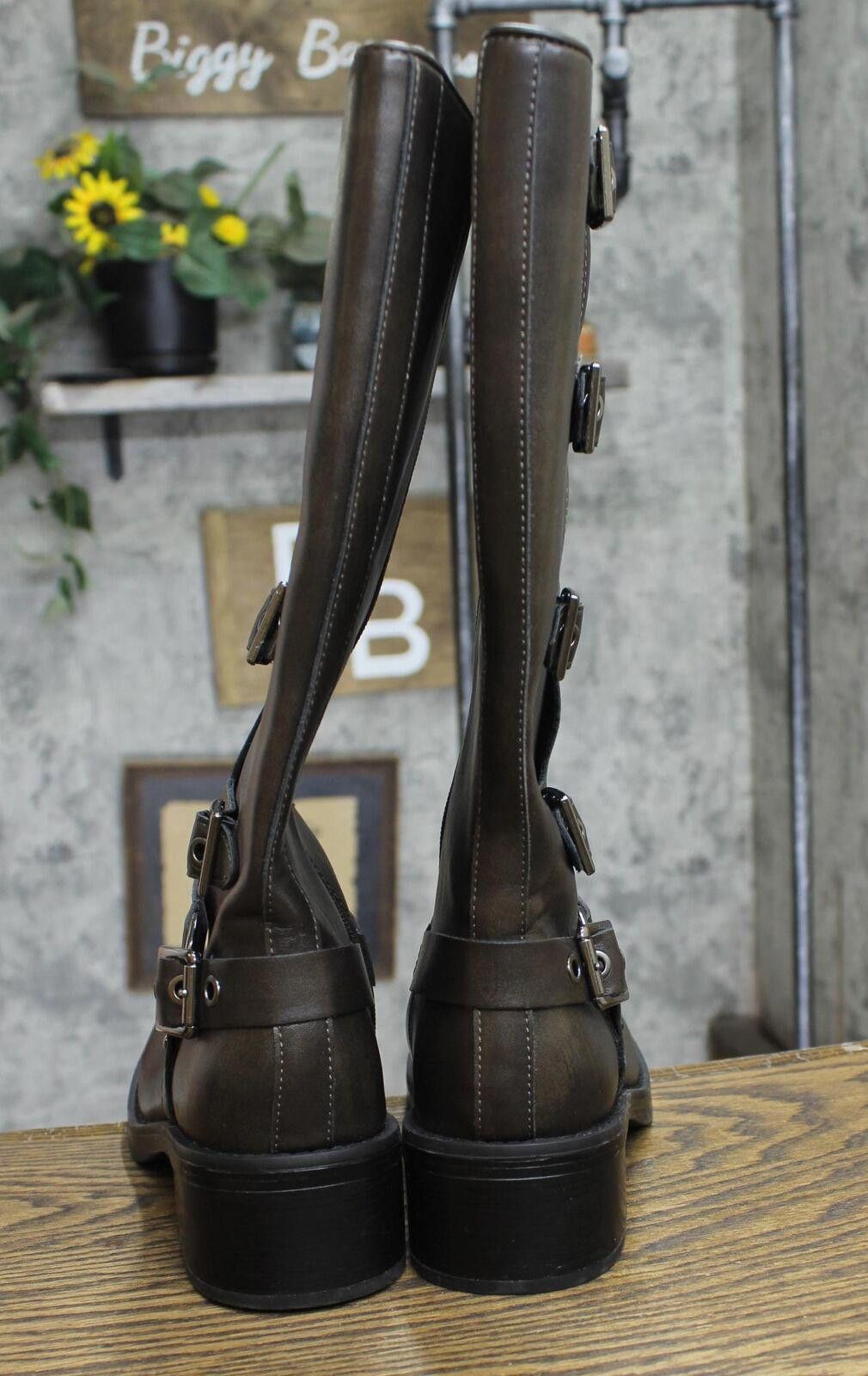 Designer NEW Wild Fable Tall Moto Buckle Boots 90366583 Brown 8M Size US 8 / IT 38 - 5 Thumbnail