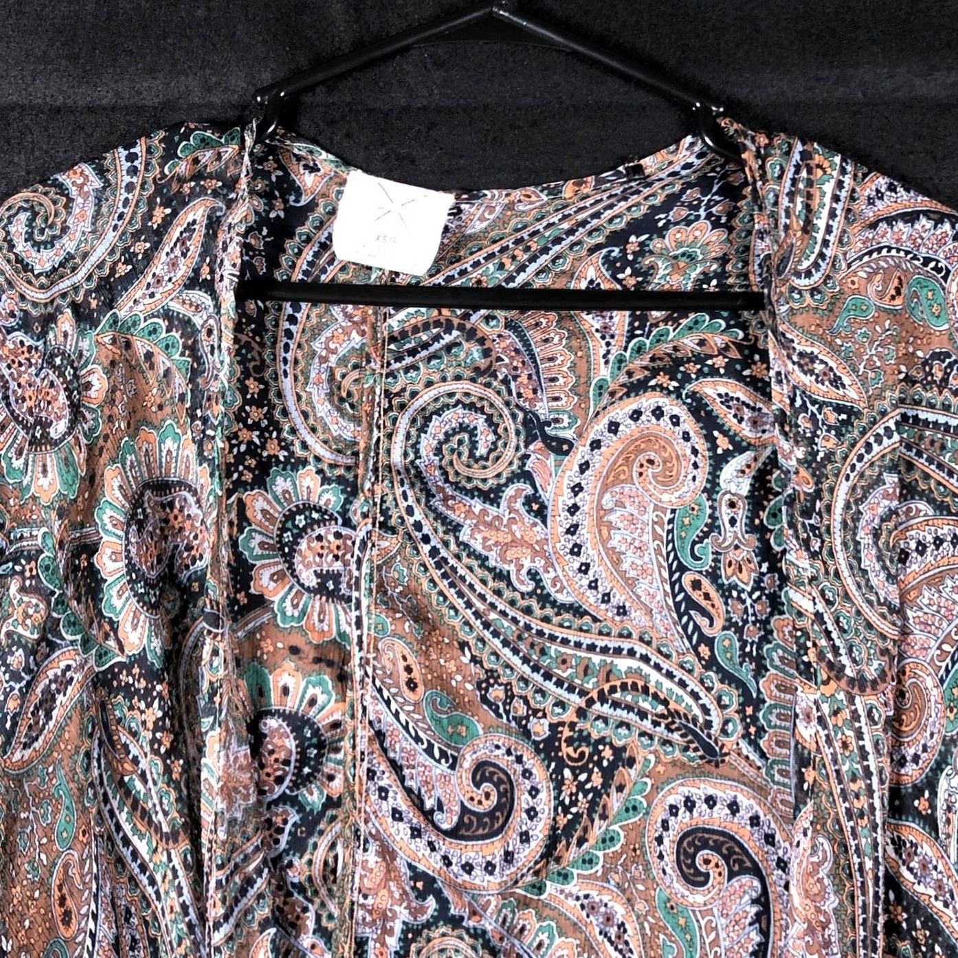 Needles Pins And Needles Women Kimono Multicolor Paisley Open Front 3/4 Sleeve XS/S XS Brown Boho Bohemian Casual Shirt Blouse Women Size XS / US 0-2 / IT 36-38 - 2 Thumbnail