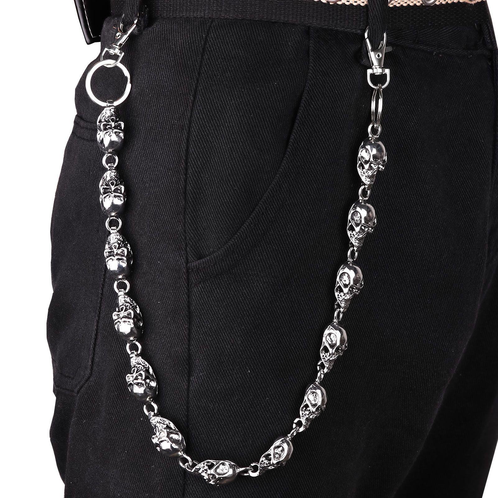 Jewelry Metal Big Skull Wallet Chain, Pants Chain Size ONE SIZE - 1 Thumbnail