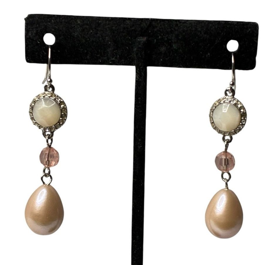 Other Carolee Mother of Pearl Accents Dangle Earrings Silver Tone Size ONE SIZE - 1 Thumbnail