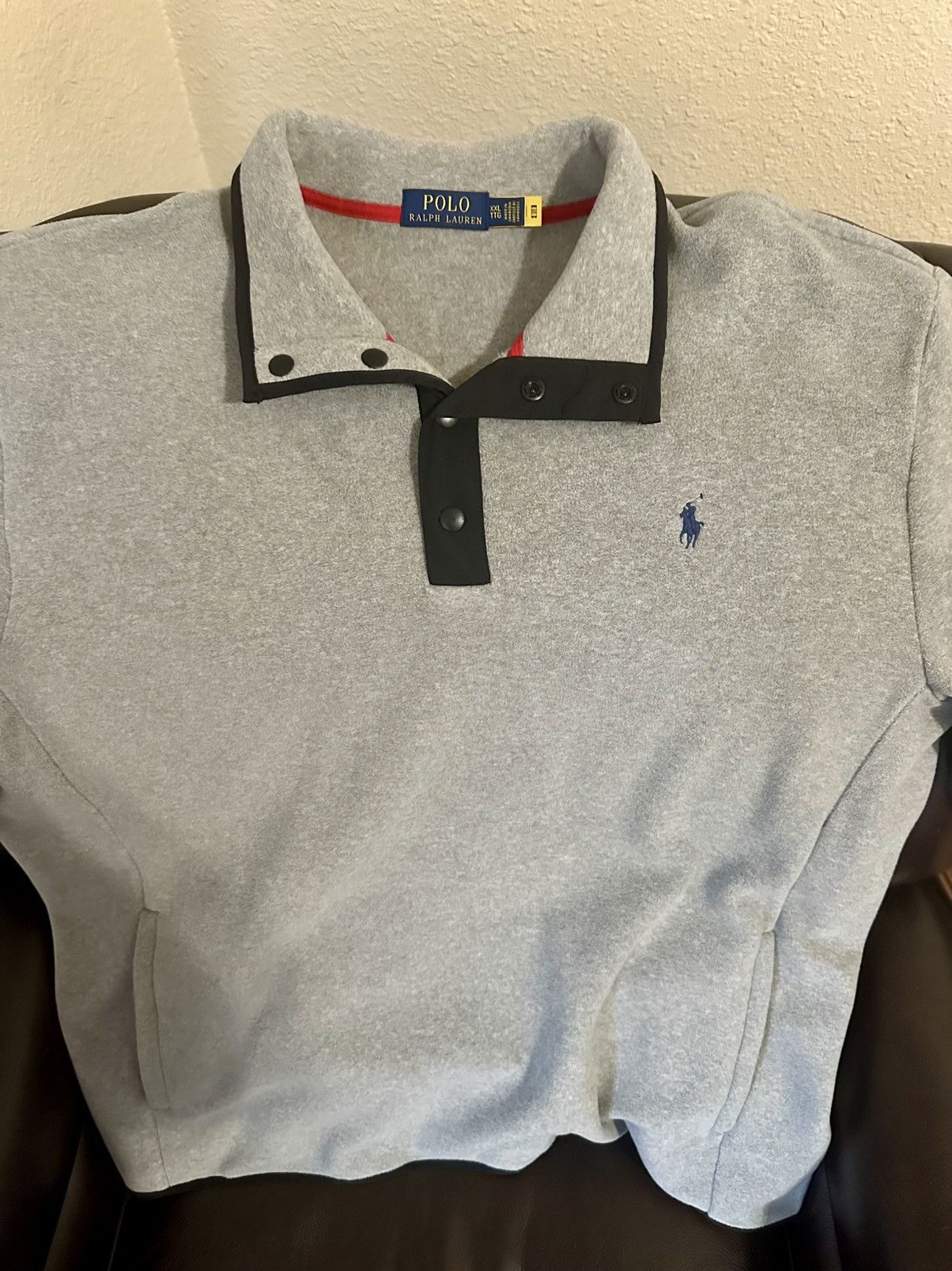 Polo Ralph Lauren Polo Ralph Lauren Brushed fleece mockneck pullover XXL grey Size US XXL / EU 58 / 5 - 1 Thumbnail