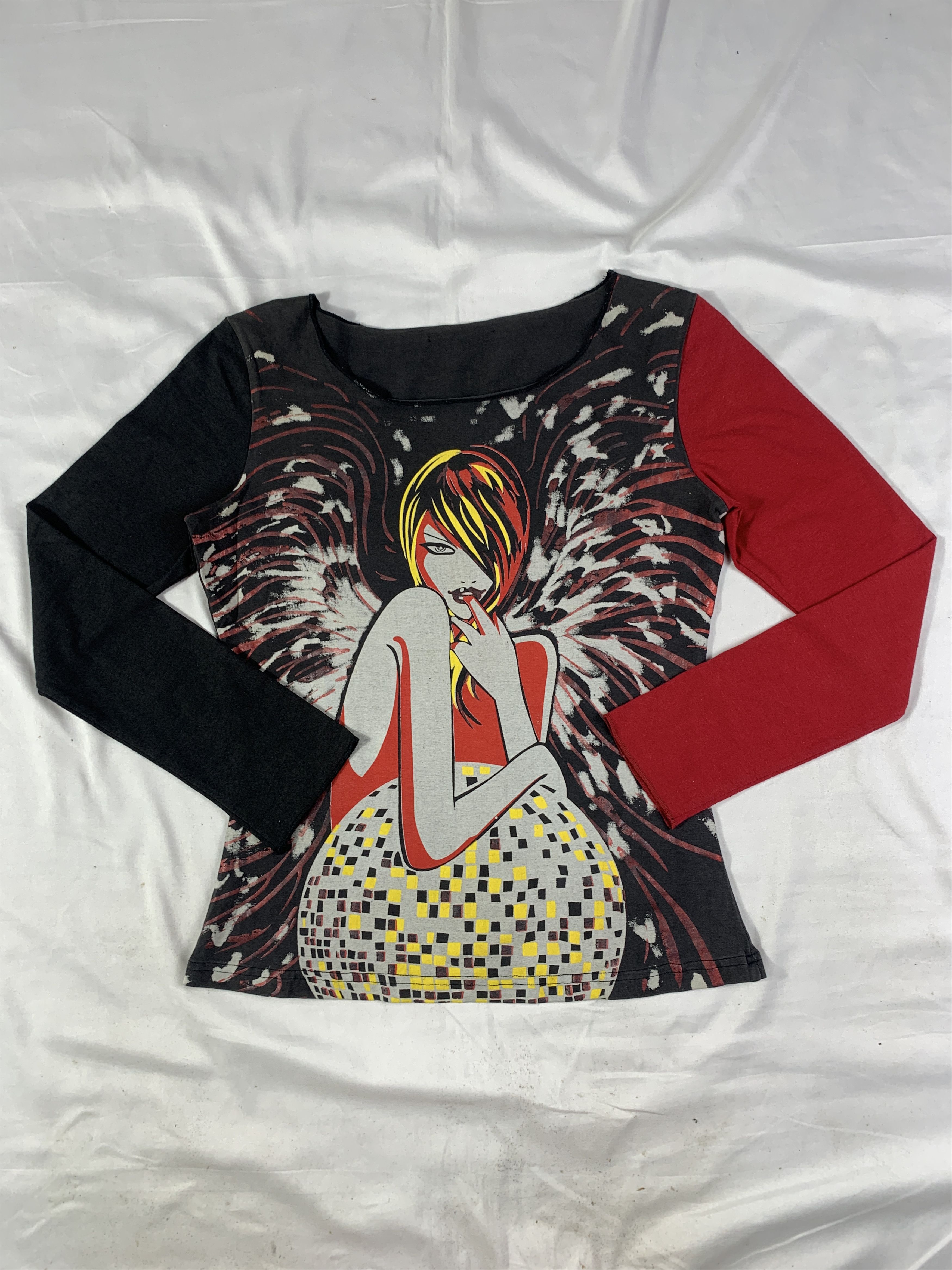 Japanese Brand 2000s Disco Girl Graphic Top (M) Size M / US 6-8 / IT 42-44 - 1 Thumbnail