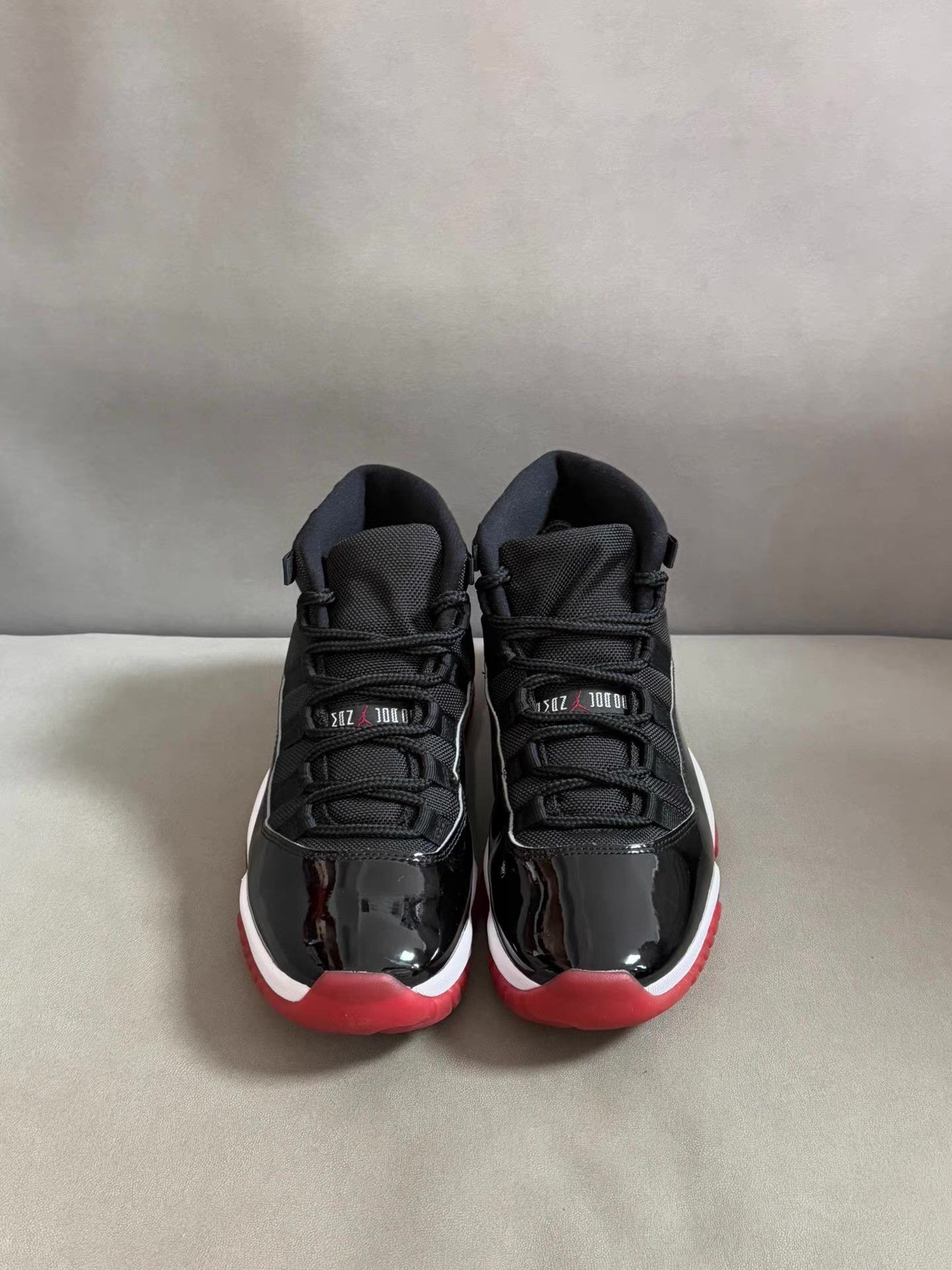 Nike Air Jordan 11 Playoffs Black Red patent leather Ｑ20 Size US 7.5 / EU 40-41 - 6 Thumbnail