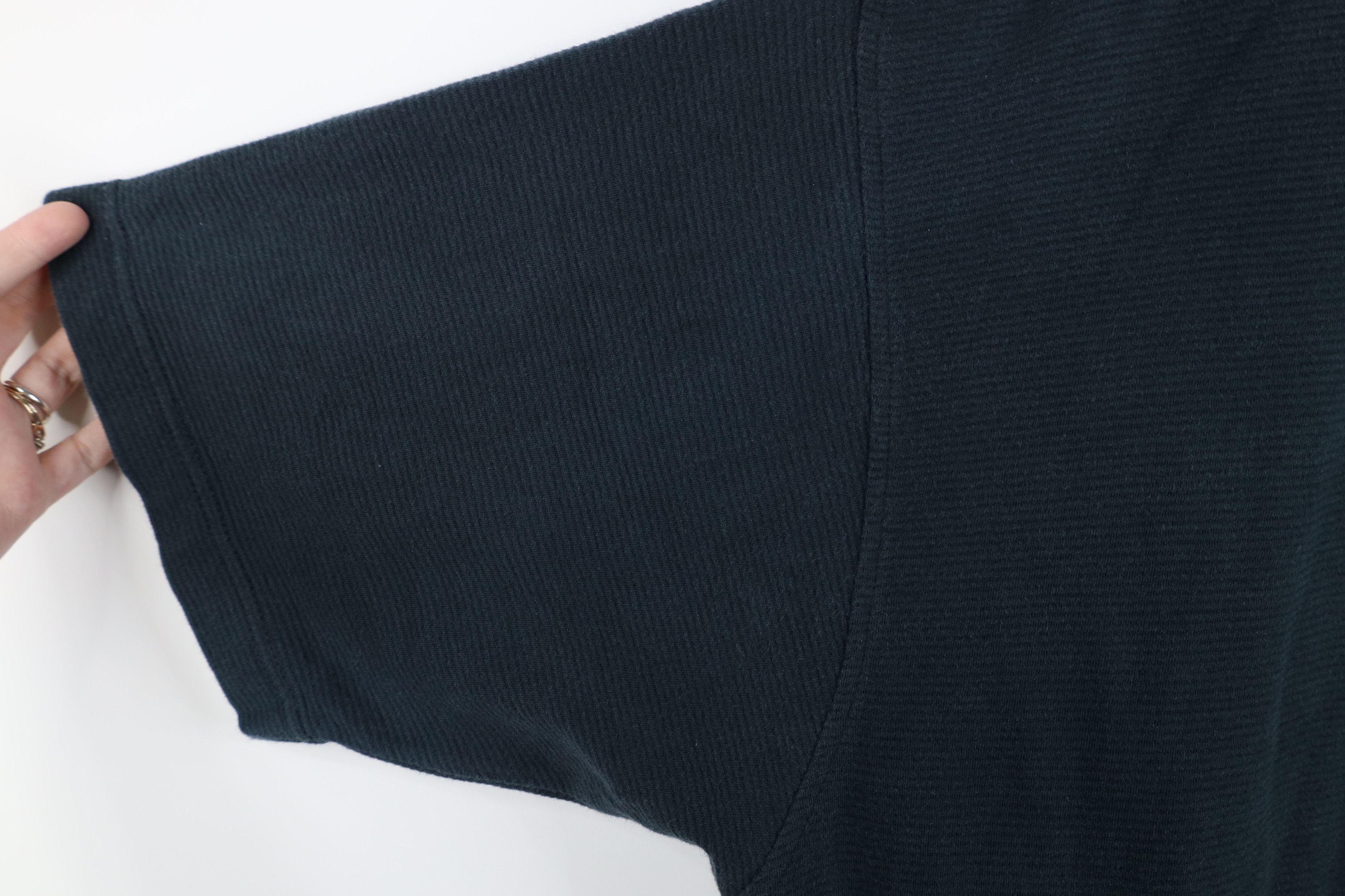 Vintage Vintage 90s Streetwear Ribbed Baggy Golf Polo Shirt Black Size US L / EU 52-54 / 3 - 6 Thumbnail
