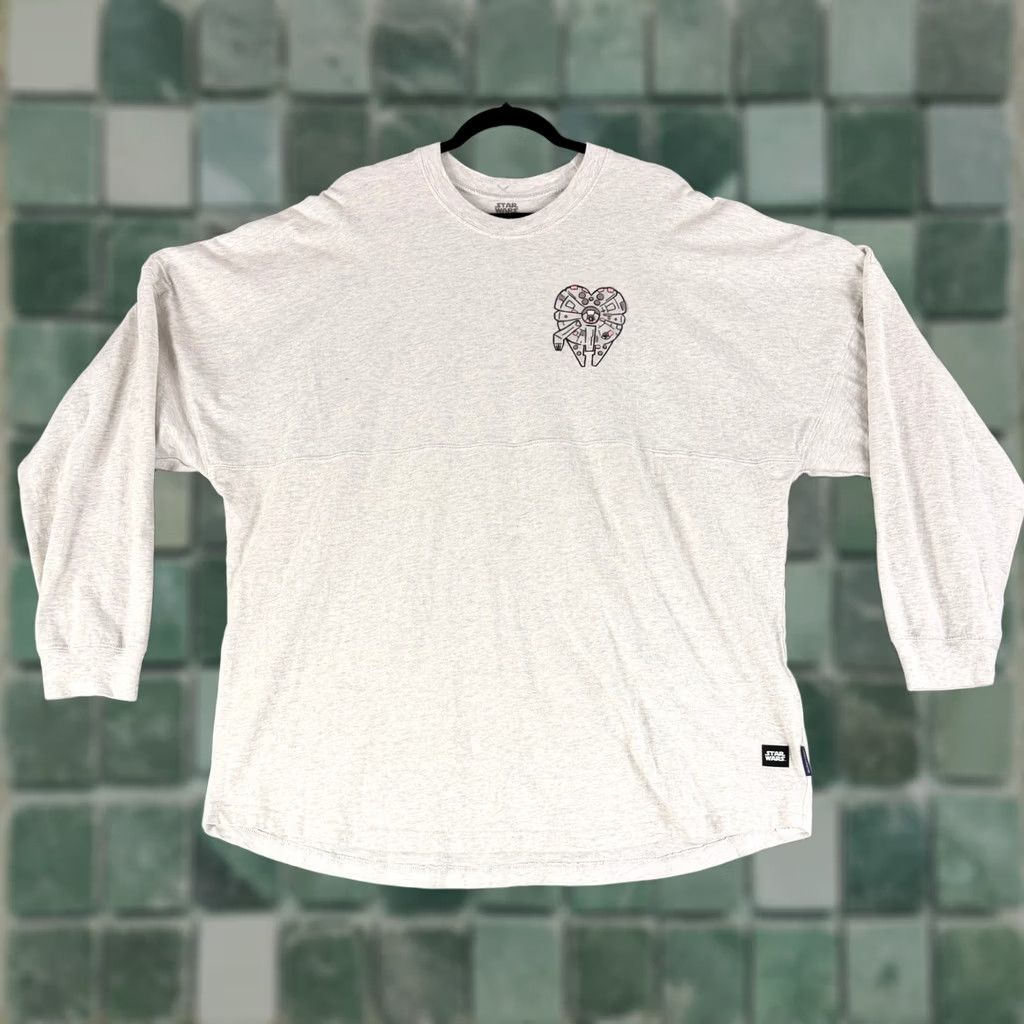 Star Wars Star Wars Spirit Jersey Womens 2XL Gray Long Sleeve Millennium Falcon I Love You Crew Neck Size XXL / US 16-18 / IT 52-54 - 1 Thumbnail