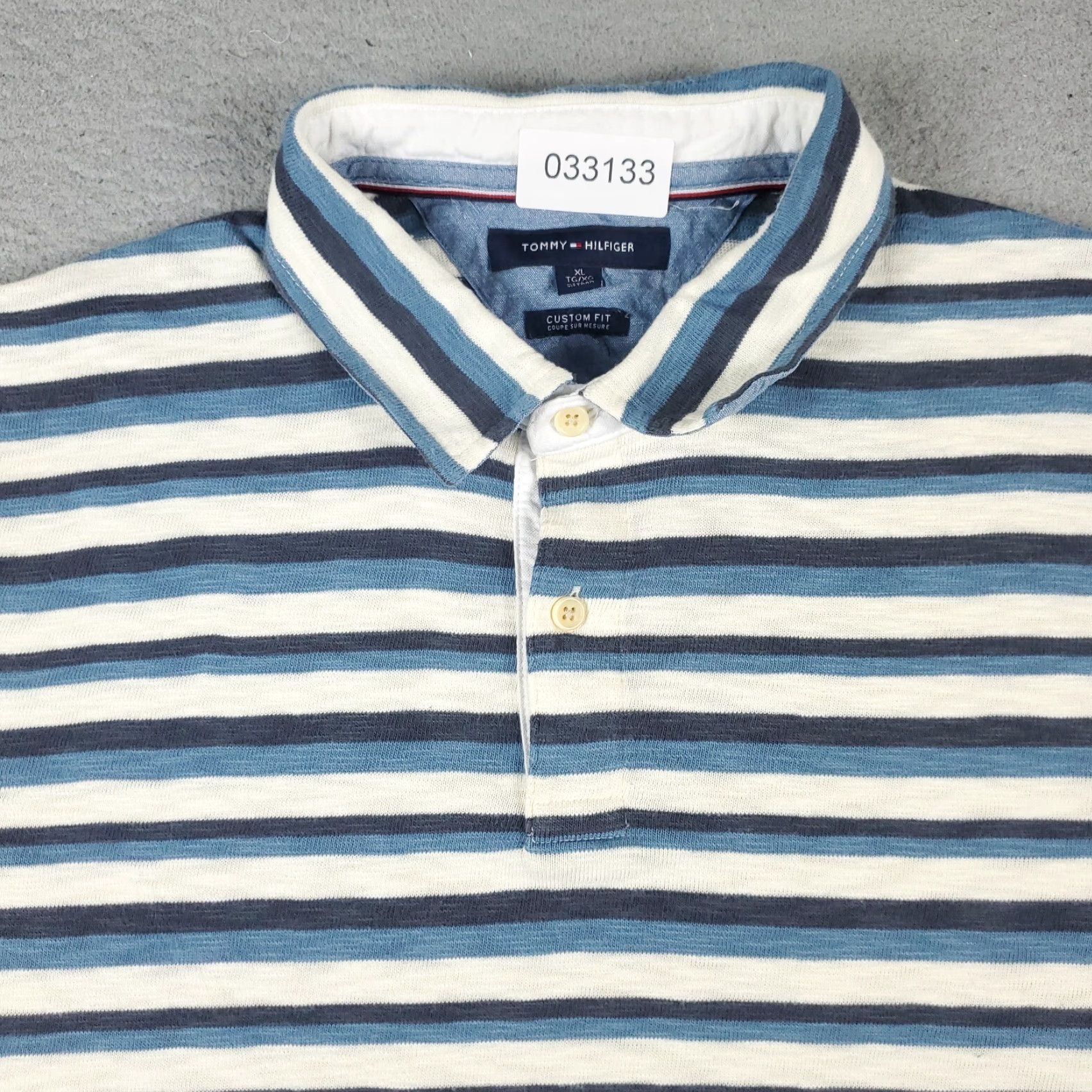 Tommy Hilfiger Tommy Hilfiger Shirt Mens XL Blue Striped Polo Cotton Logo Button Front Classic Preppy Mens Size US XL / EU 56 / 4 - 2 Thumbnail