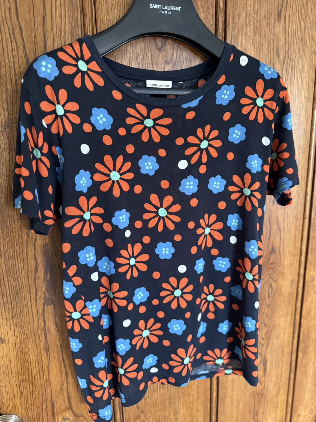 Saint Laurent Paris SS15 Saint Laurent floral T shirt Psych Rock S Hedi grail Size US S / EU 44-46 / 1 - 6 Thumbnail