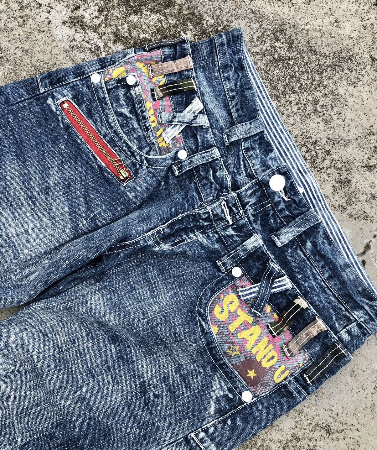 Japanese Brand TWIST⚡️⚡️DOUBLE WAIST DENIM BY DOUBLE FOCUS Size US 33 - 2 Thumbnail