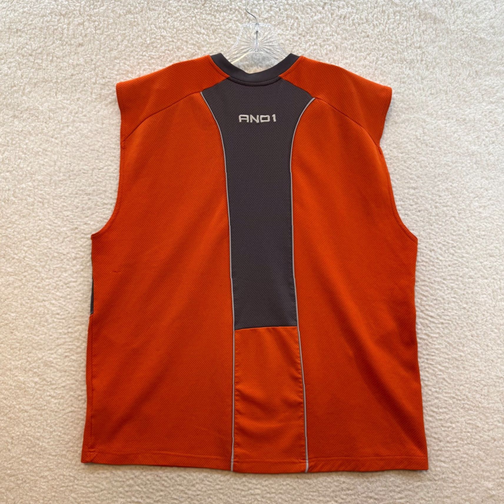 Vintage VINTAGE And1 Jersey Tank Shirt XL Orange Basketball Streetwear Skater Mens Size US XL / EU 56 / 4 - 2 Thumbnail