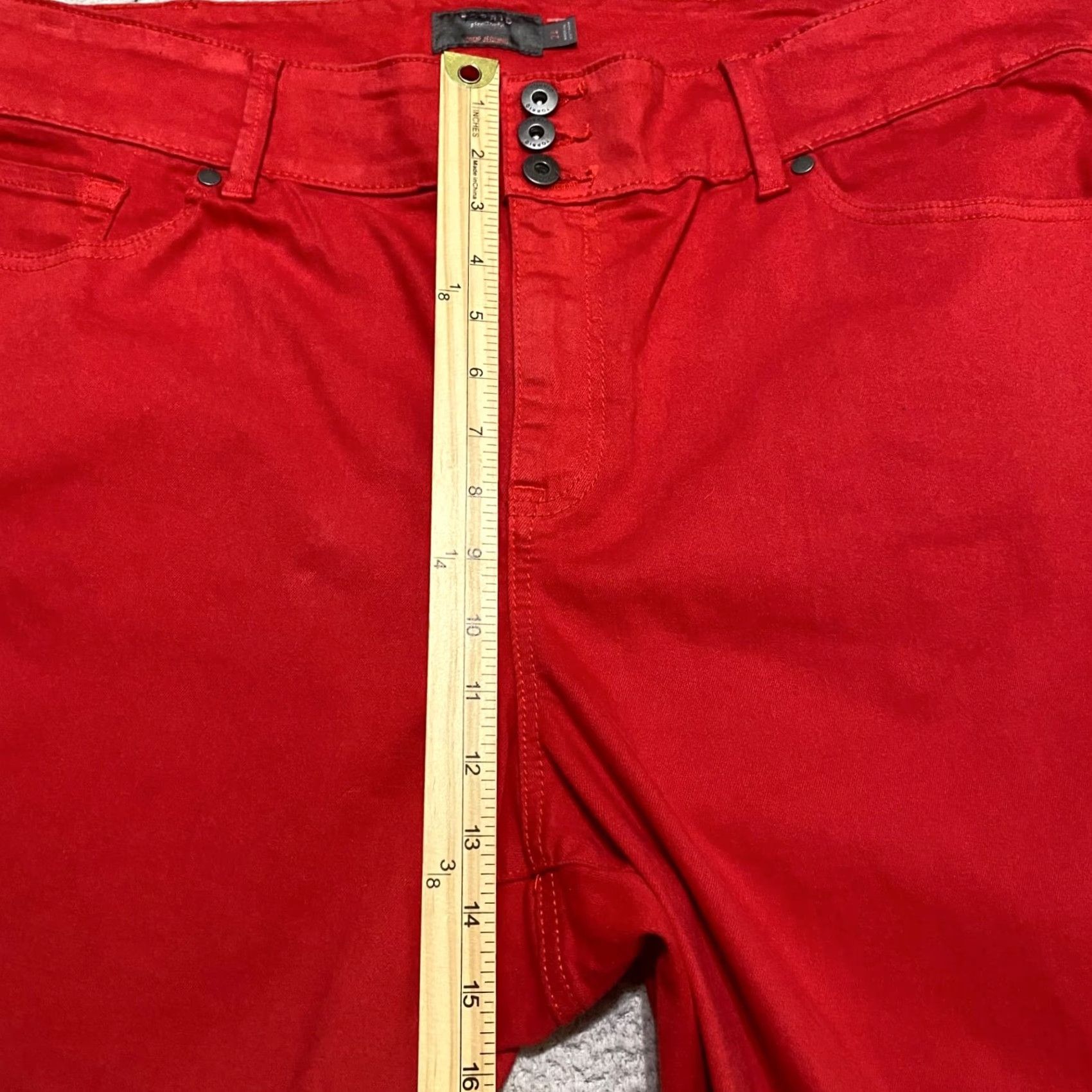 Torrid Torrid Jeans Plus 24 Red Denim High Rise Jegging 5-Pocket Stretch Cotton Polyester Spandex Vintage: No Size 42" / US 20 - 7 Thumbnail