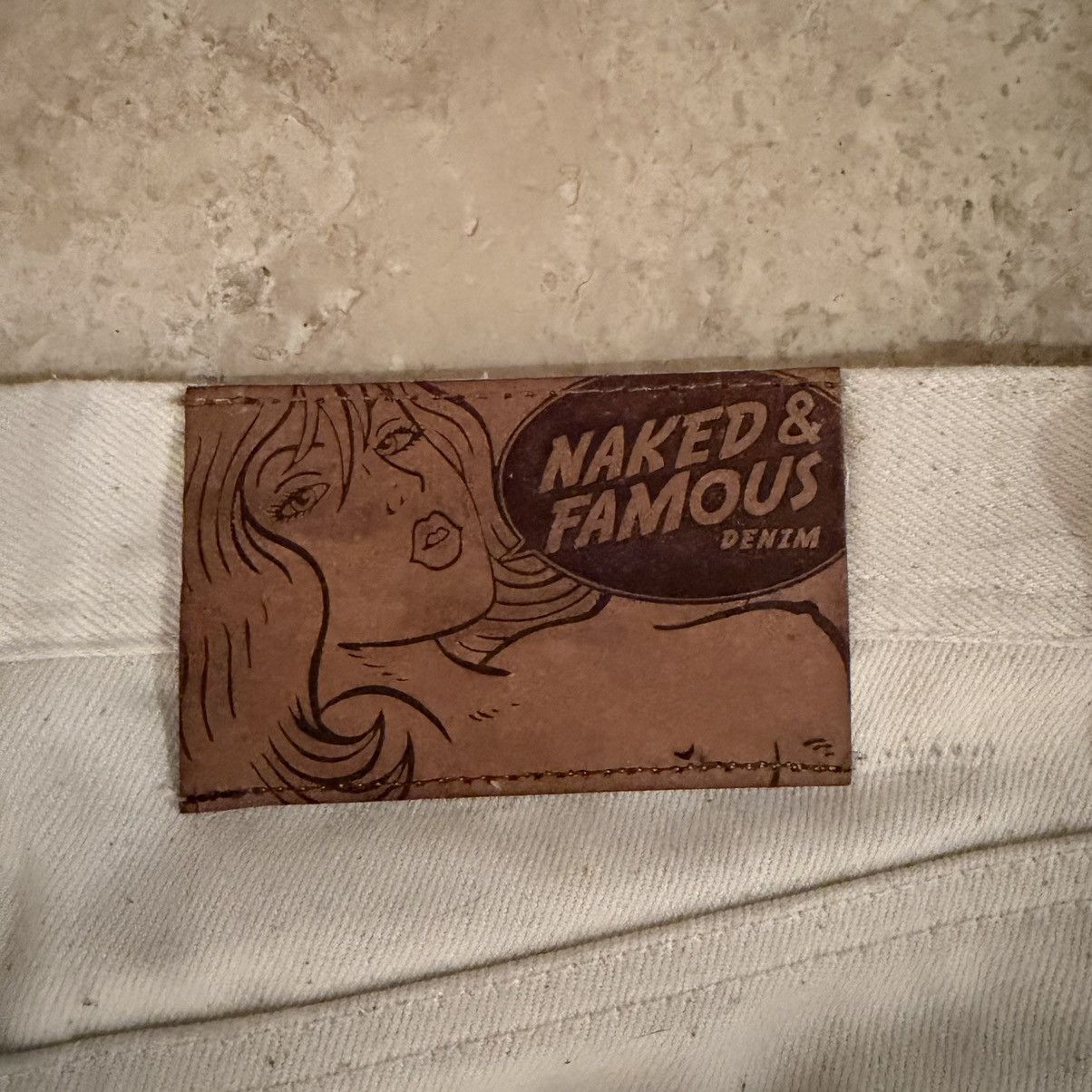 Naked & Famous Naked and Famous Cream Ecru Selvedge Denim Straight Leg Size US 34 / EU 50 - 3 Thumbnail