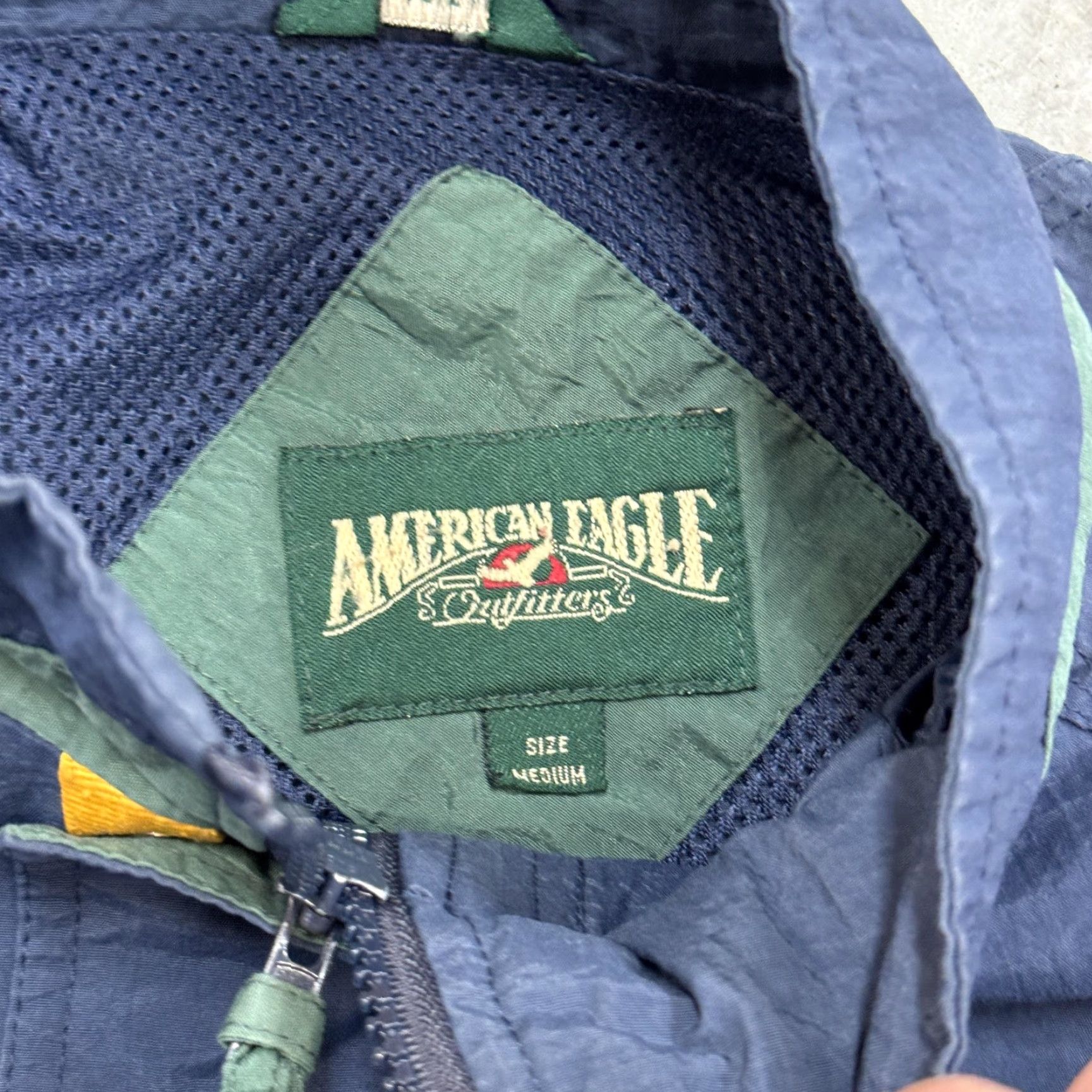 American Eagle Outfitters VINTAGE American Eagle Jacket Mens Medium Windbreaker Nylon Blue Zip Snap Pockets Lined Polyester 90s Outdoors Size US M / EU 48-50 / 2 - 3 Thumbnail