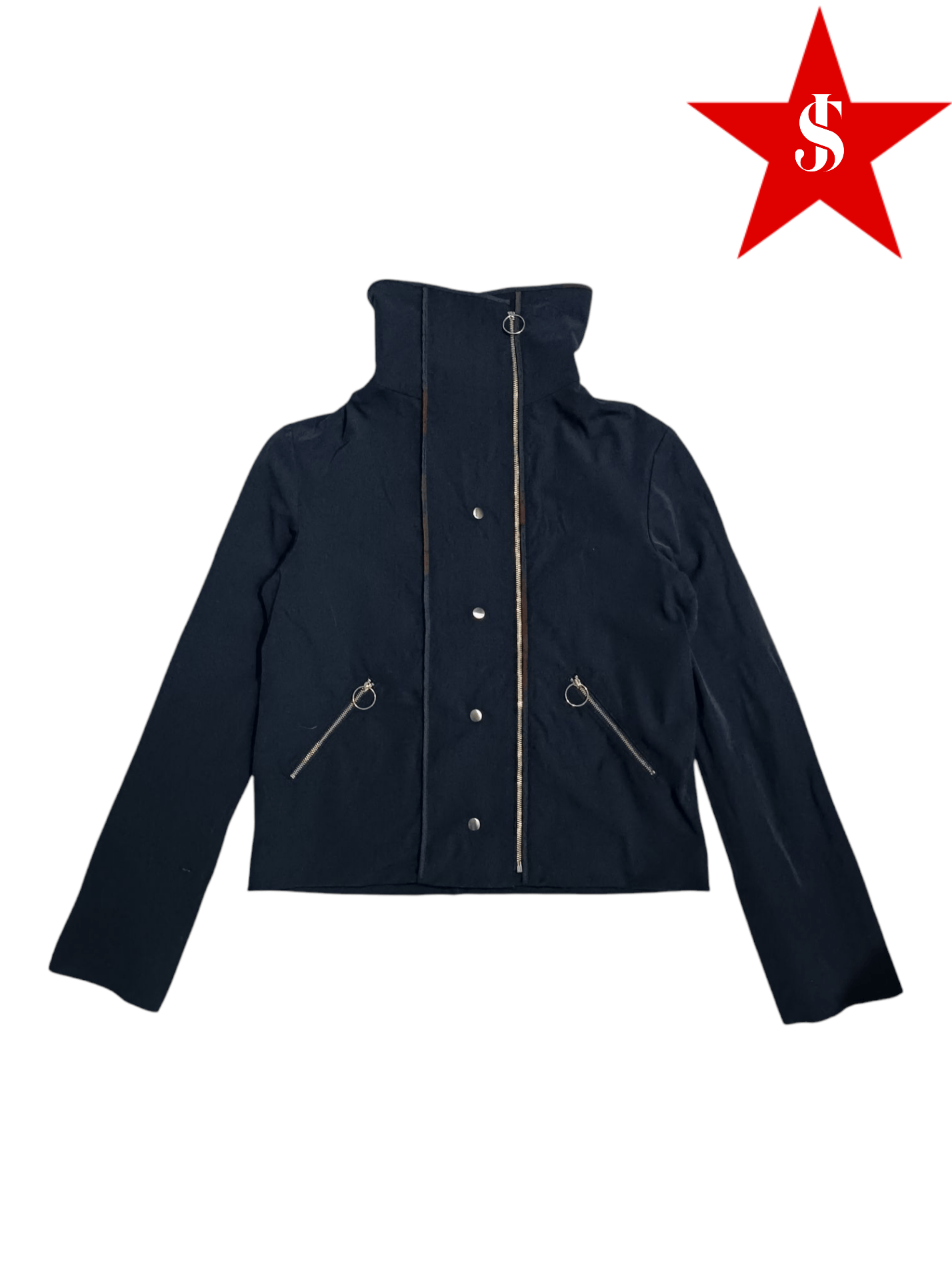 Japanese Brand Planet Remix Co.JP Crop Zip Up Turtleneck Size S / US 4 / IT 40 - 1 Thumbnail