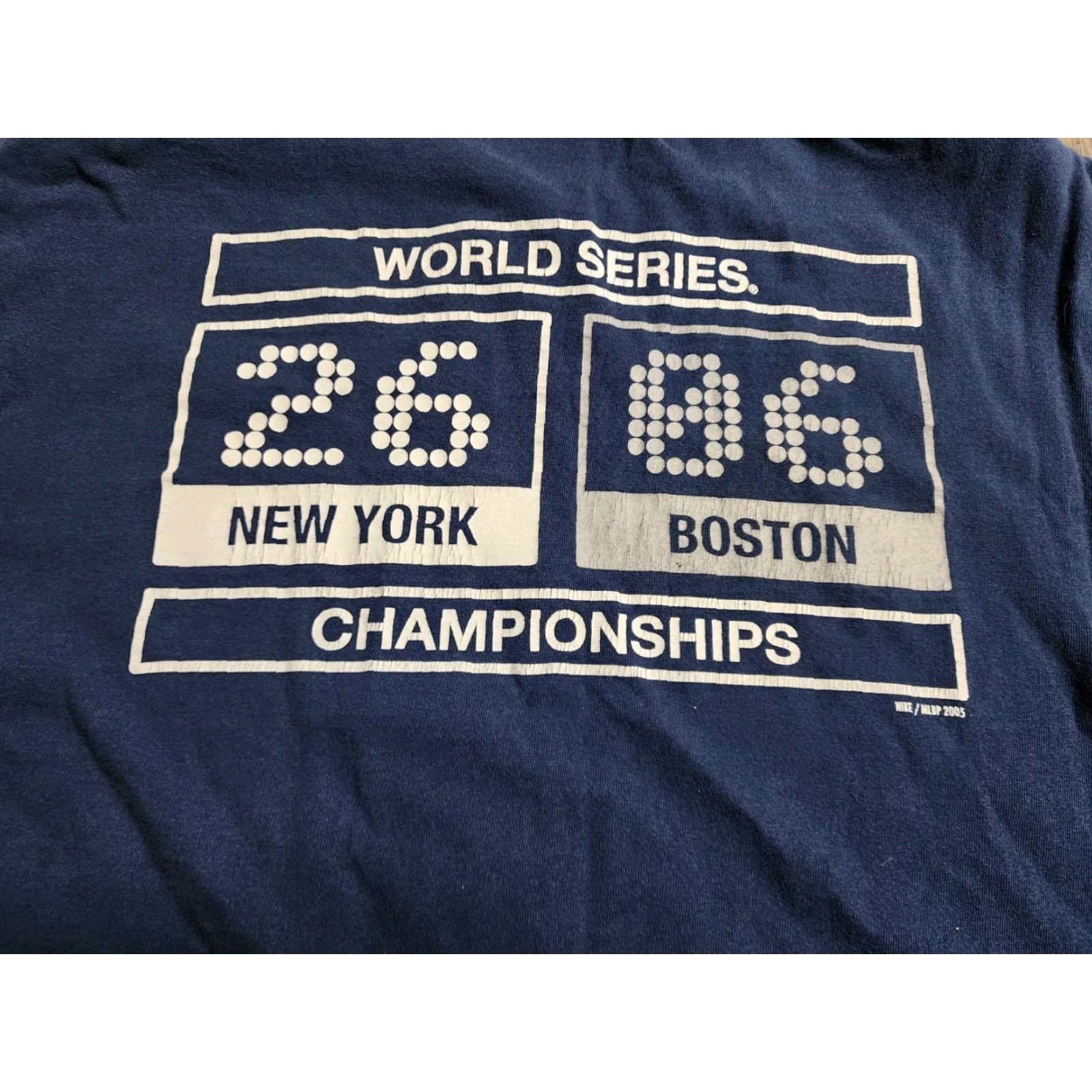 Nike VINTAGE Nike NY Yankees MLB T Shirt World Series Double Sided Short Sleeve Crew Neck Men M Blue 2000s Logo Baseball Size US M / EU 48-50 / 2 - 3 Thumbnail